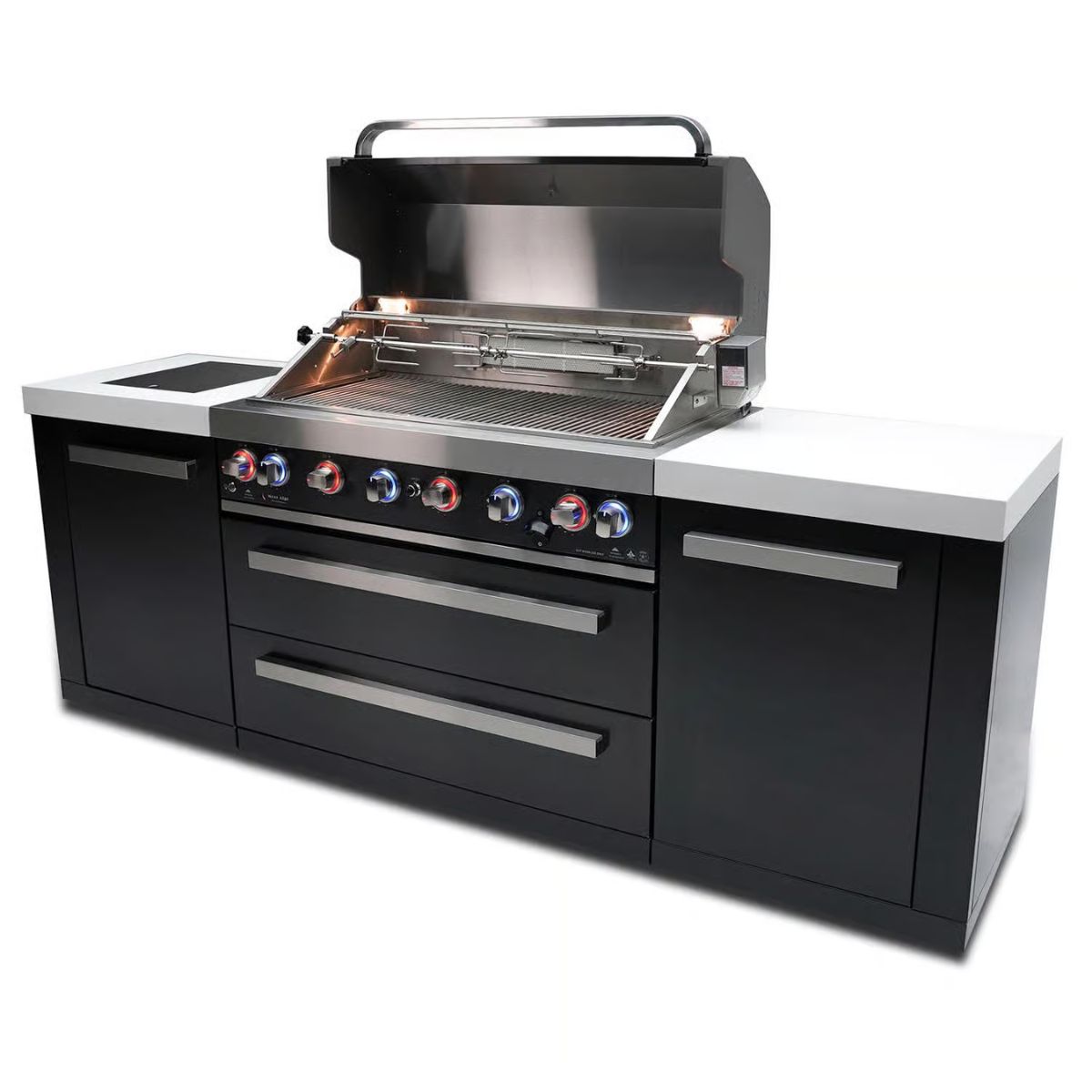 Mont Alpi MAI805-BSS 6 Burner Natural Gas/Propane Grill Black/Silver
