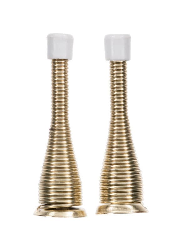 Ace 3 in. W Metal Bright Gold Spring Broad Base Door Stop Mounts to door and wall 1/8 in.