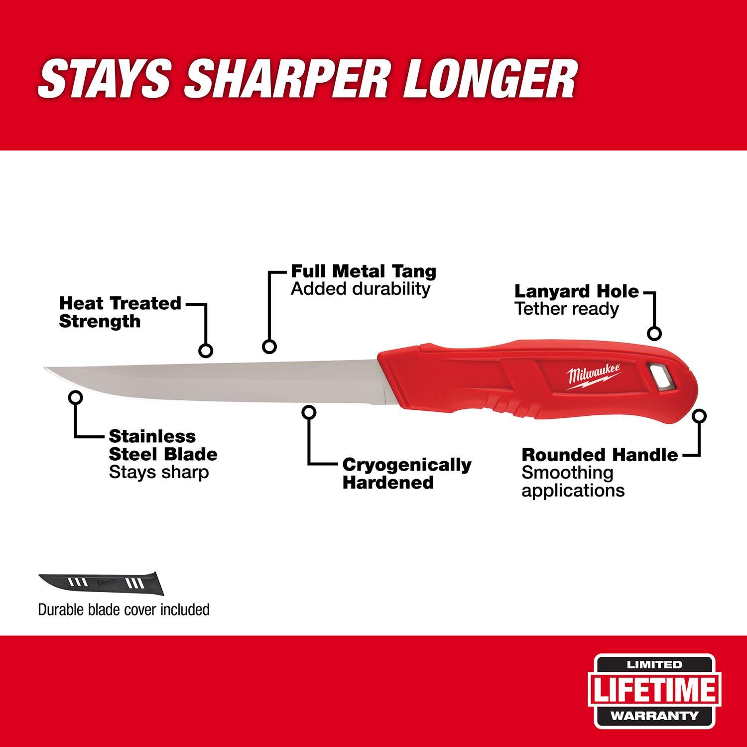 Milwaukee 12 in. Fixed Blade Smooth Insulation Knife Red 1 pk
