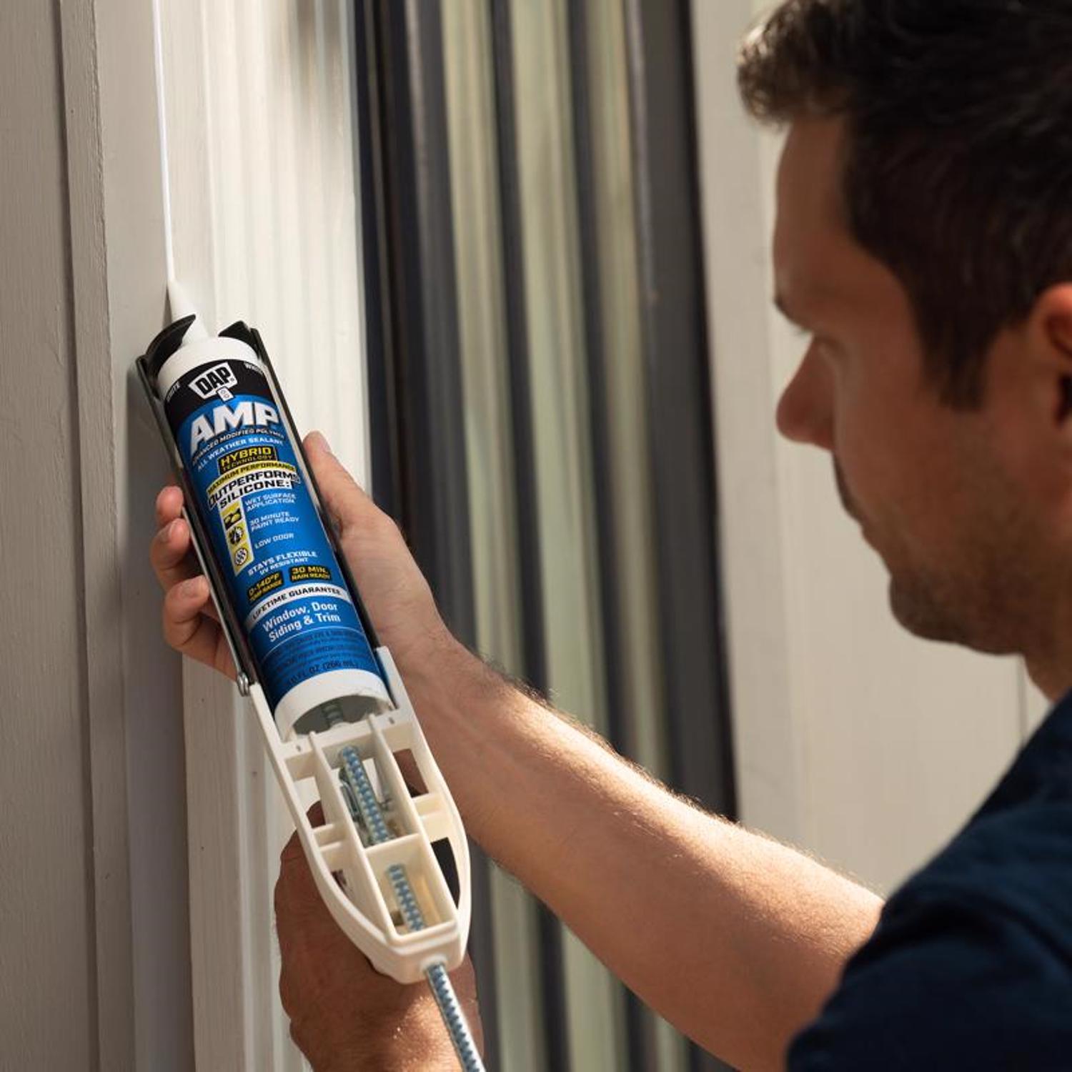 DAP AMP Crystal Clear Polymer Advanced Hybrid Caulk Sealant 9 oz