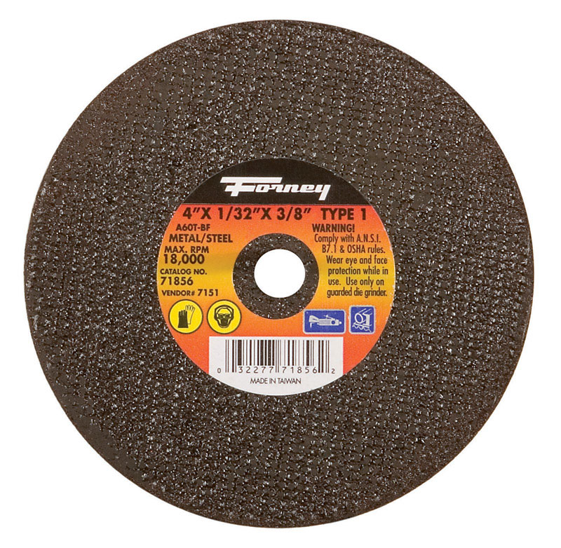 Forney 4 in. D X 3/8 in. Aluminum Oxide Metal Cut-Off Wheel 1 pc