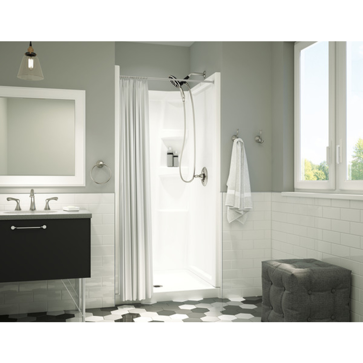 Delta Hycroft 4.5 in. H X 36 in. W X 36 in. L White Shower Base Stine