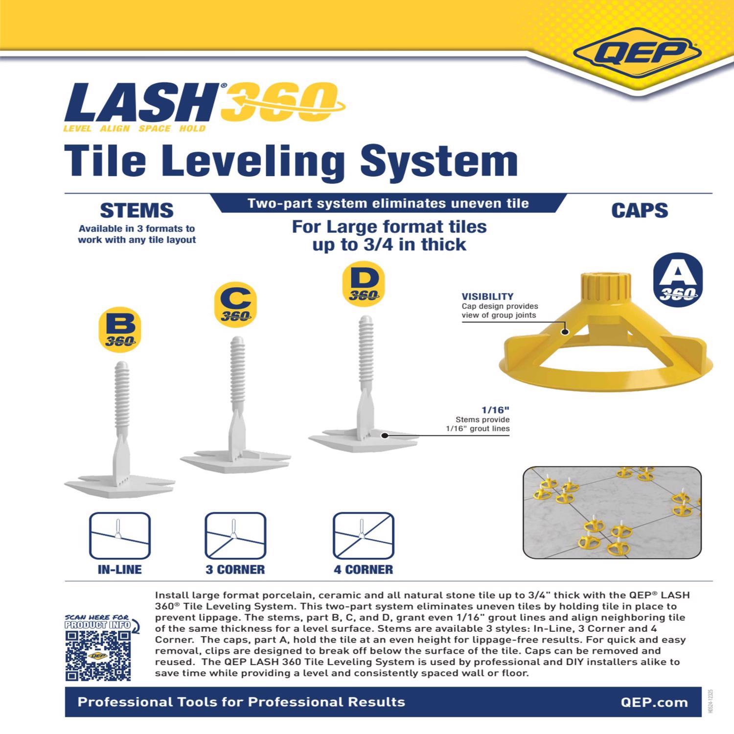 QEP Lash 1/16 in. H Plastic Tile Leveling Clips 100 pc
