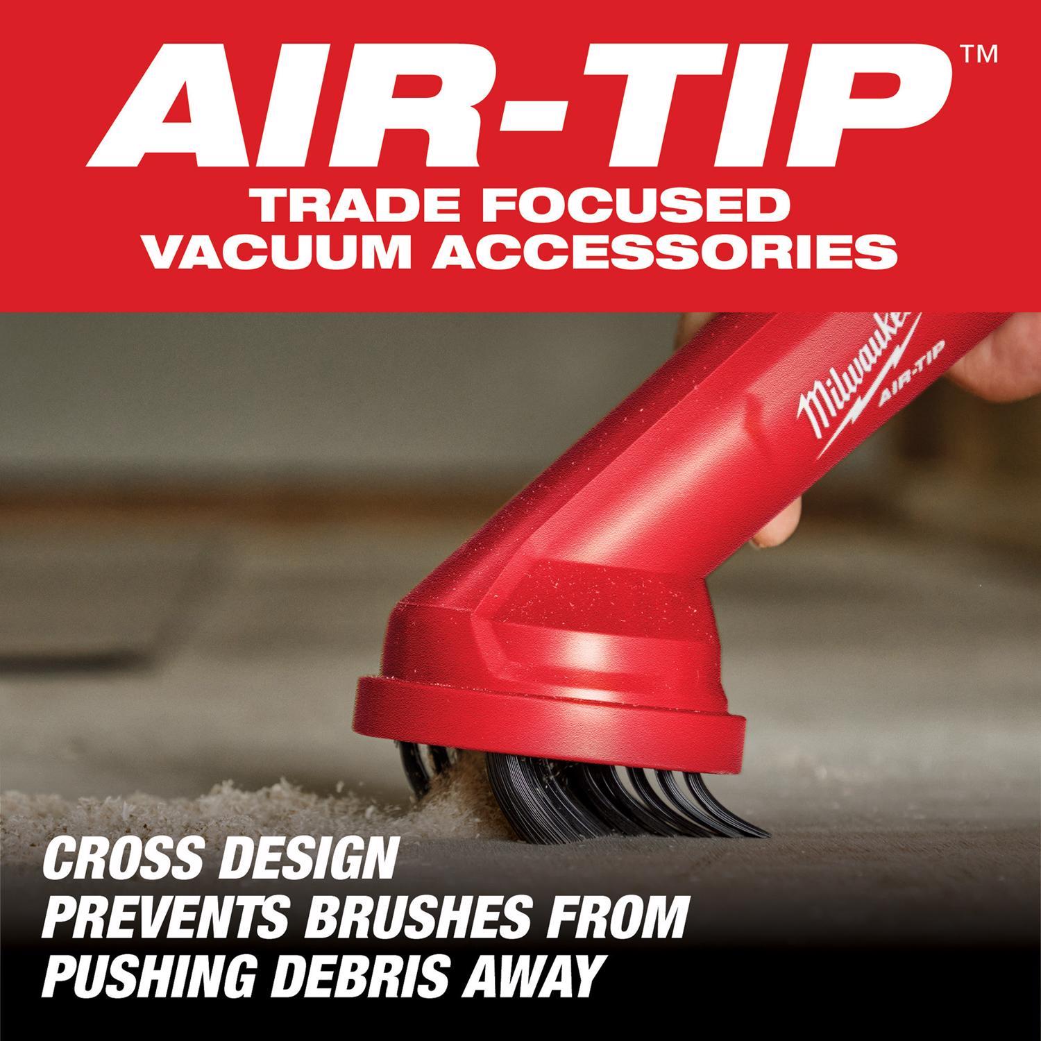 Milwaukee AIR-TIP 1-1/4 in. - 2-1/2 in. Shop Cross Wet/Dry Vac Brush 1 pc
