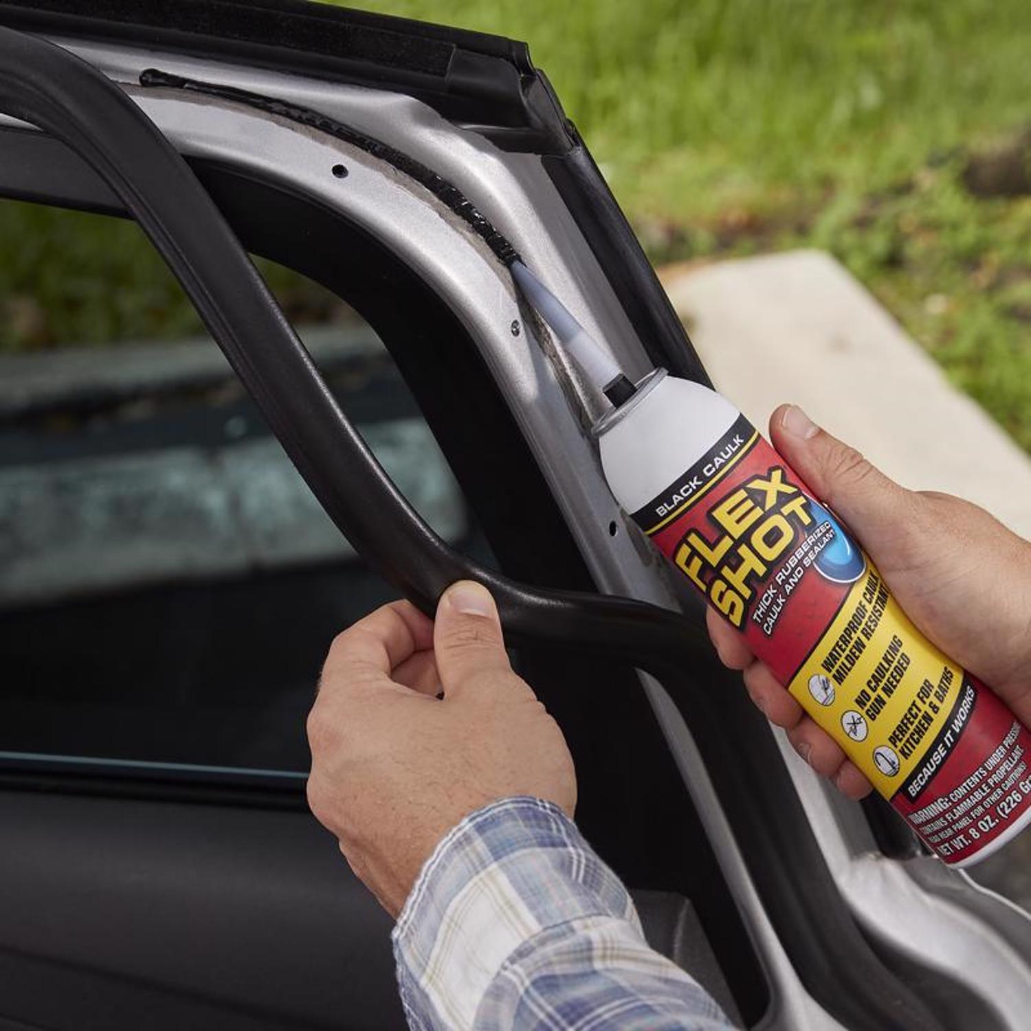 Flex Seal Family of Products Flex Shot Black Rubber All Purpose Waterproof Sealant 8 oz
