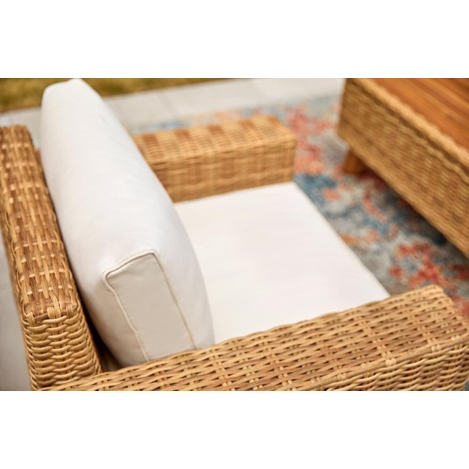 Living Accents Guinevere 4 pc Light Brown Wicker Deep Seating Set Ivory