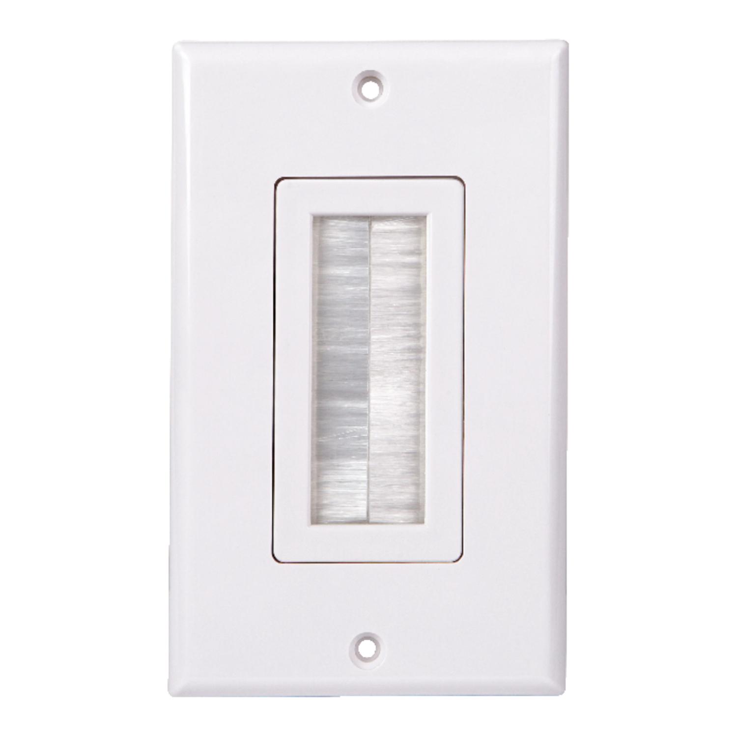 Monster Just Hook It Up White 1 gang Plastic Home Theater Brush Wall Plate 1 pk