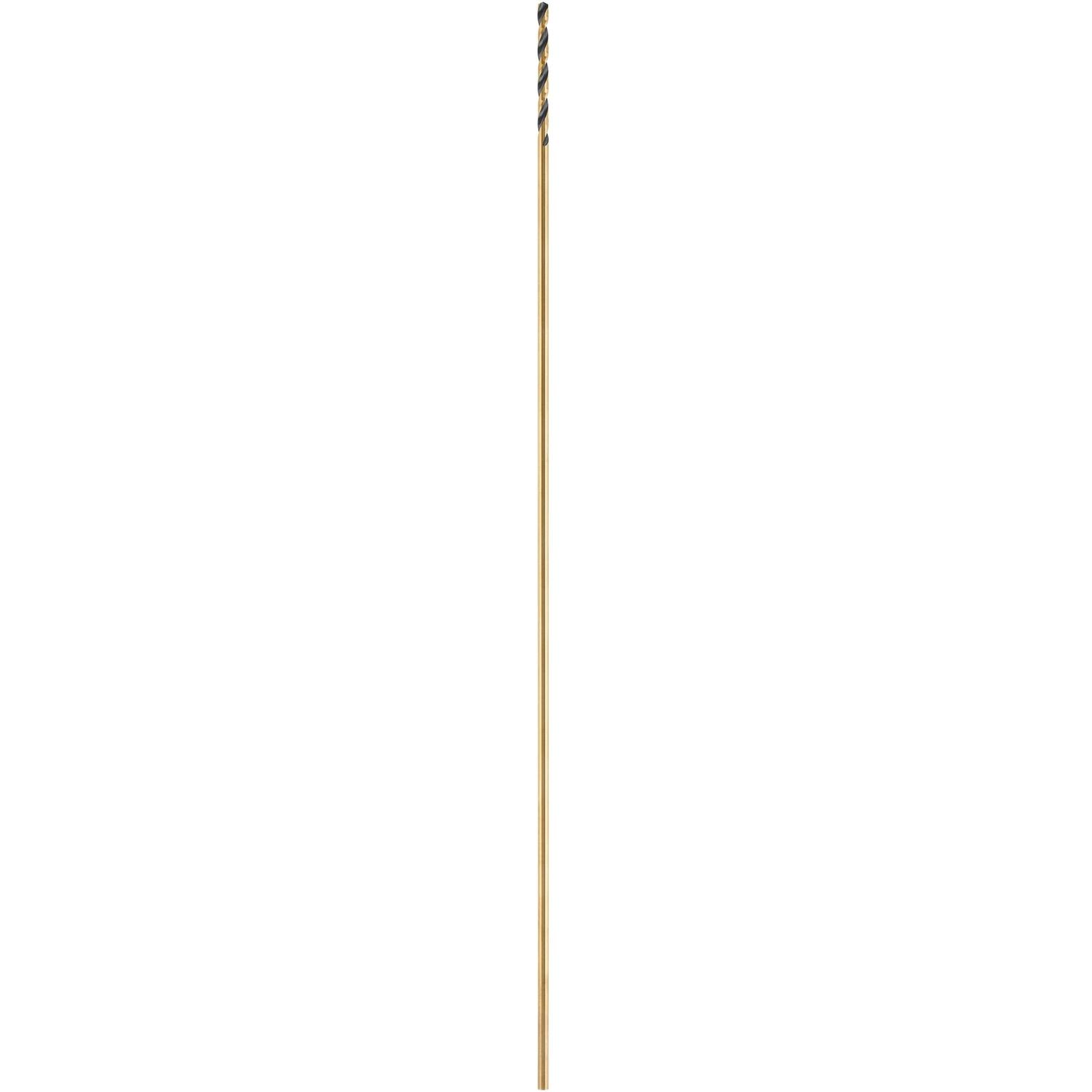 DeWalt Black & Gold 1/8 in. X 12 in. L High Speed Steel Split Point Aircraft Drill Bit Straight Shan