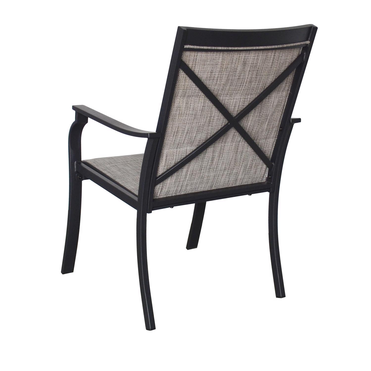 Living Accents Clark 7 pc Black Steel Casual Dining Set Beige