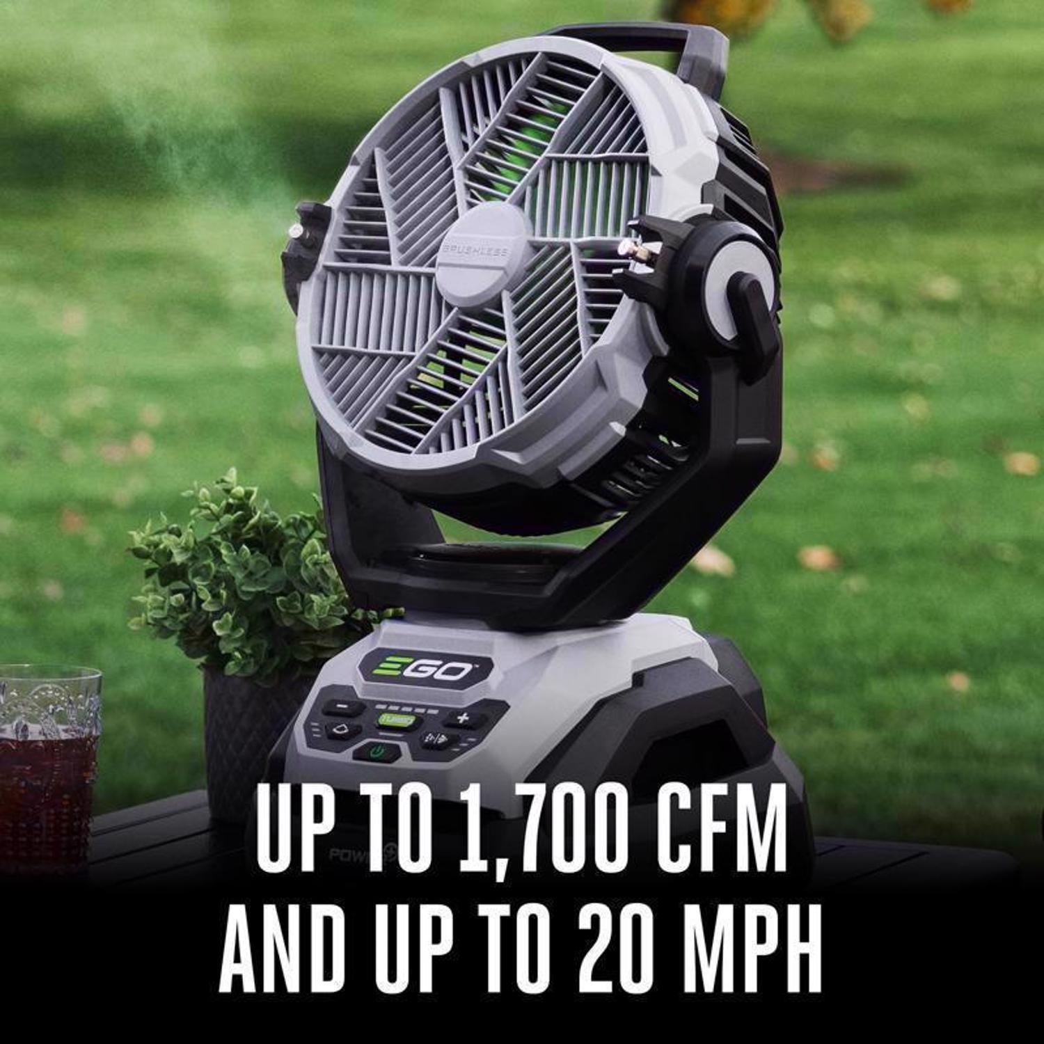 EGO Power+ 10 in. H 5 speed Oscillating Misting Fan Remote Control