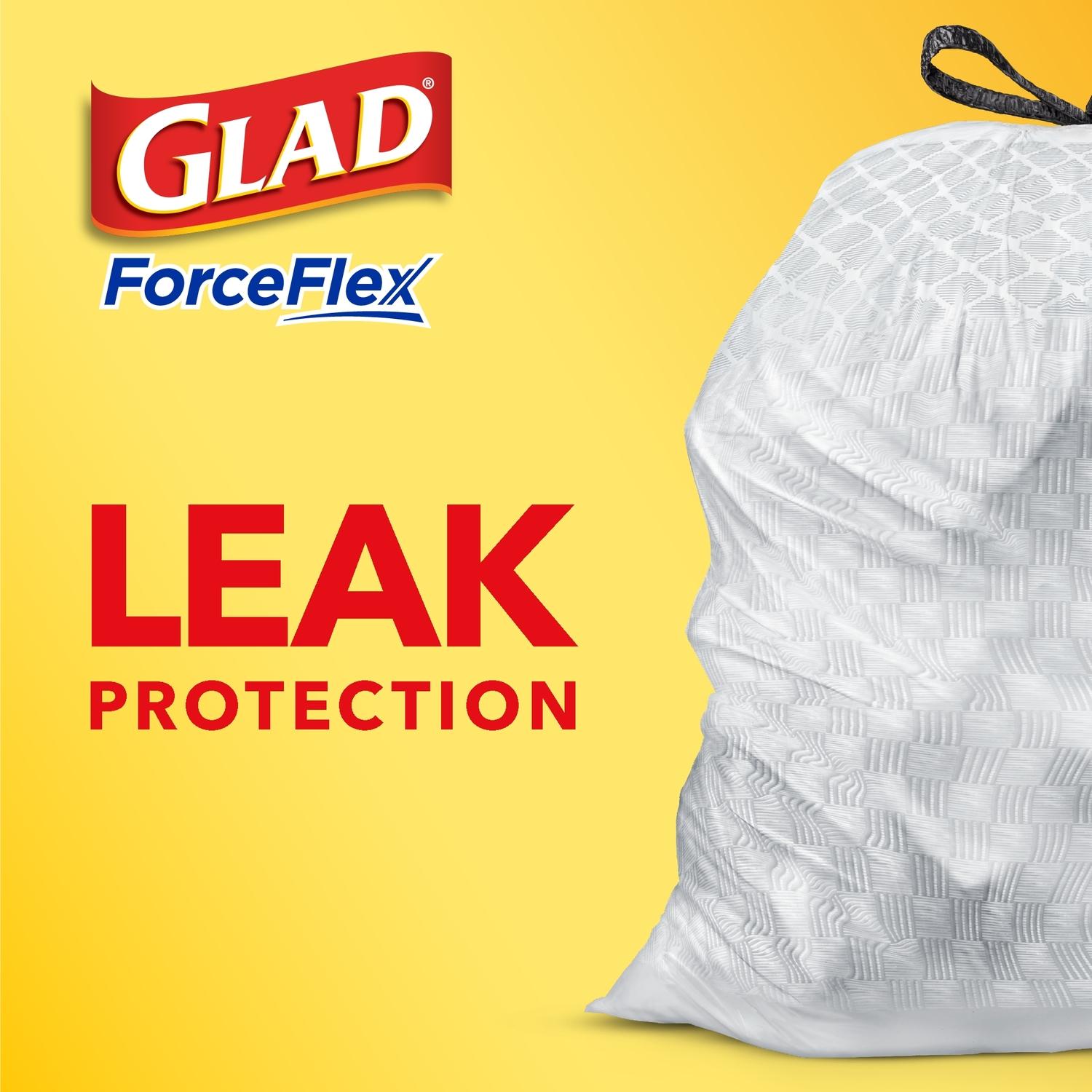 Glad ForceFlex 13 gal No Scent Scent Tall Kitchen Bags Drawstring 90 pk 0.72 mil