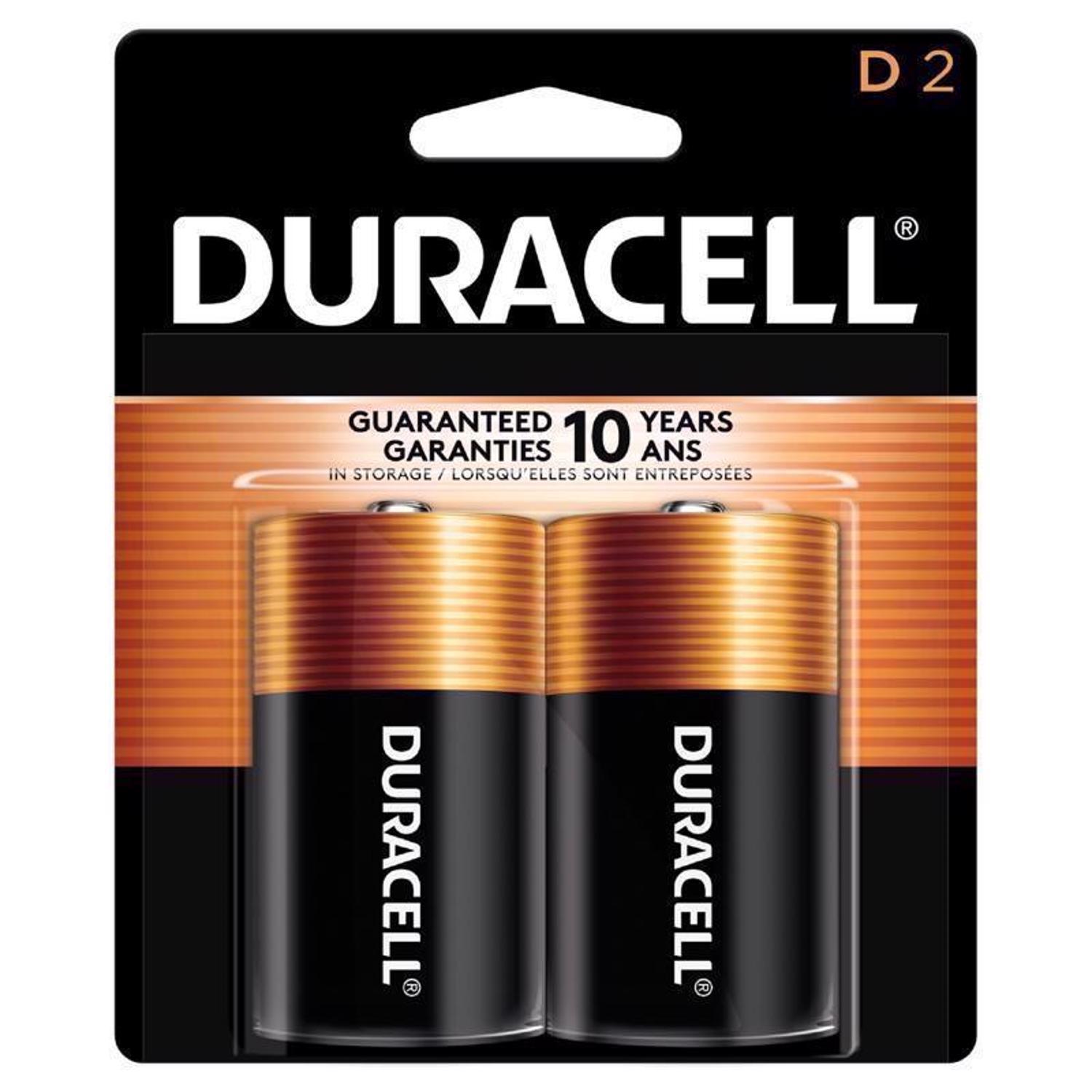 Duracell Coppertop D Alkaline Batteries 2 Pack Carded