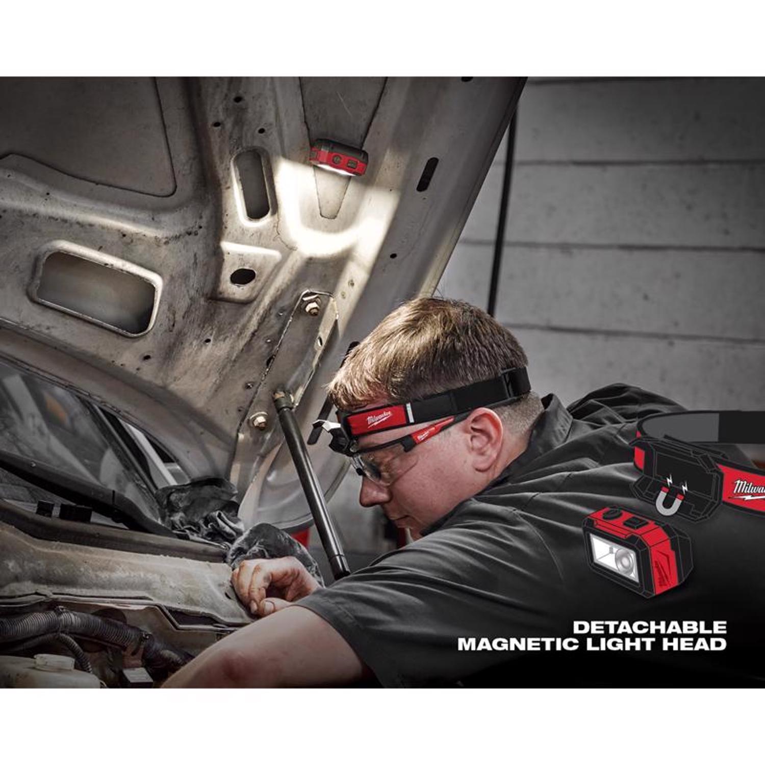 Milwaukee 450 lm Black/Red LED Rechargeable Tactical Head Lamp