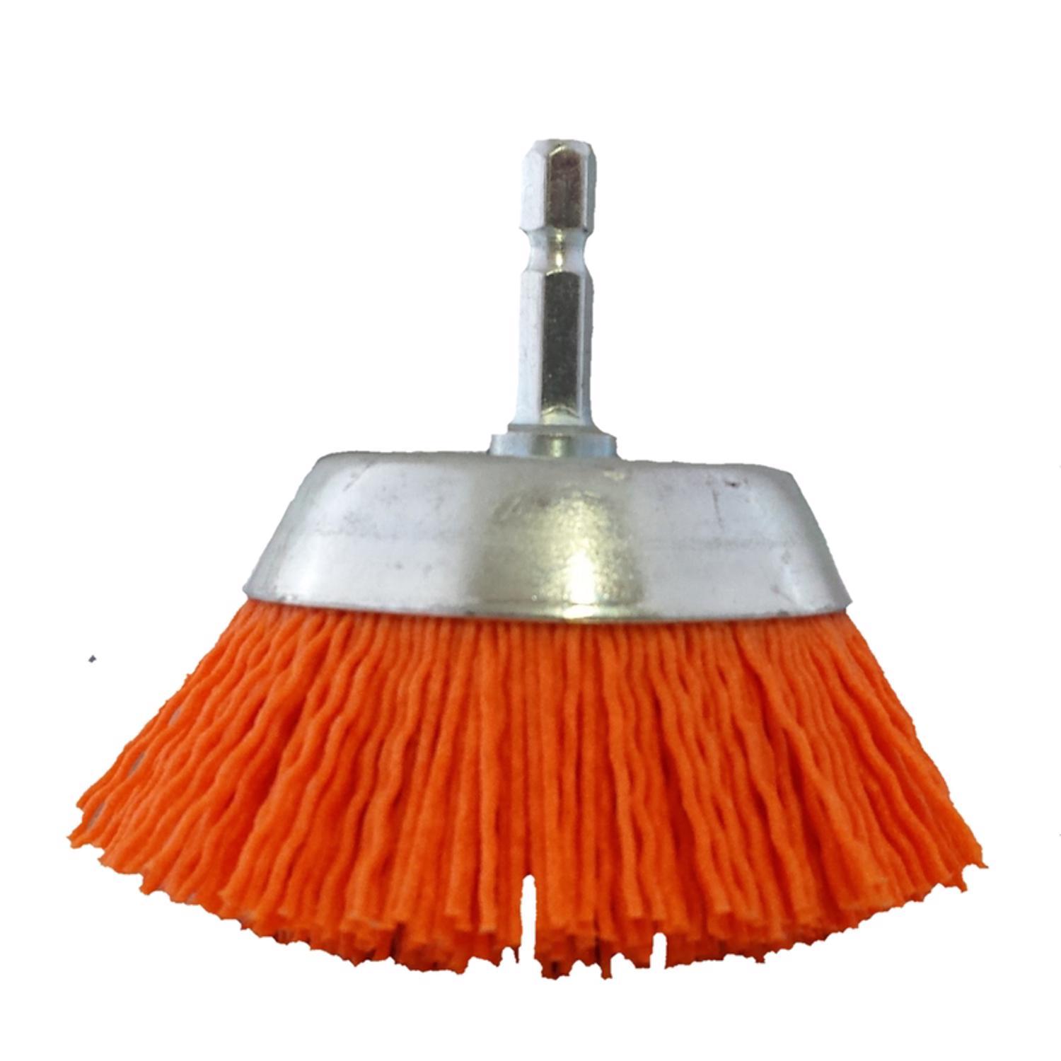 Dico Nyalox 2.5 in. D X 1/4 in. X 1/4 in. D Crimped Nylon Mandrel Mounted Cup Brush 4500 rpm 1 pc