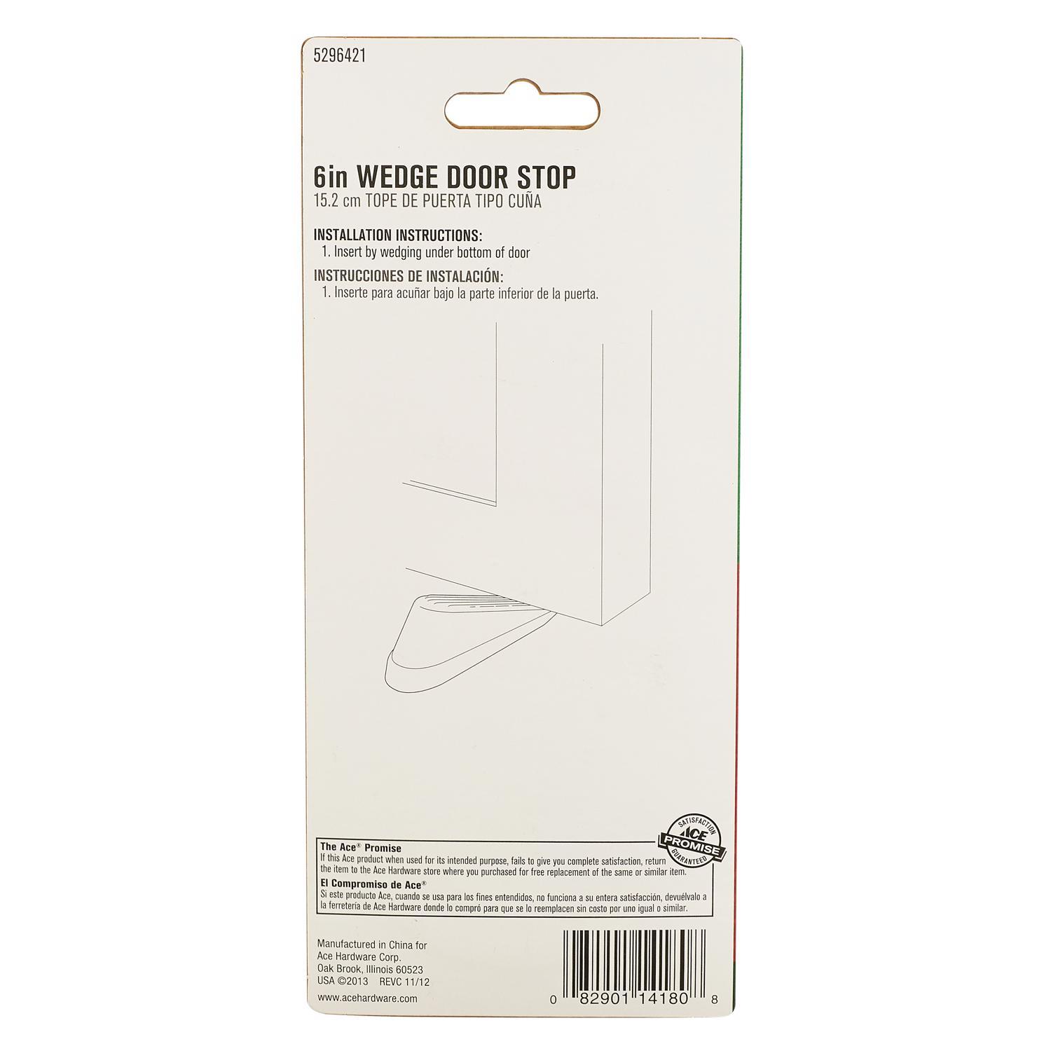 Ace 6 in. L Rubber Gray Wedge Door Stop Mounts to floor 0 in.