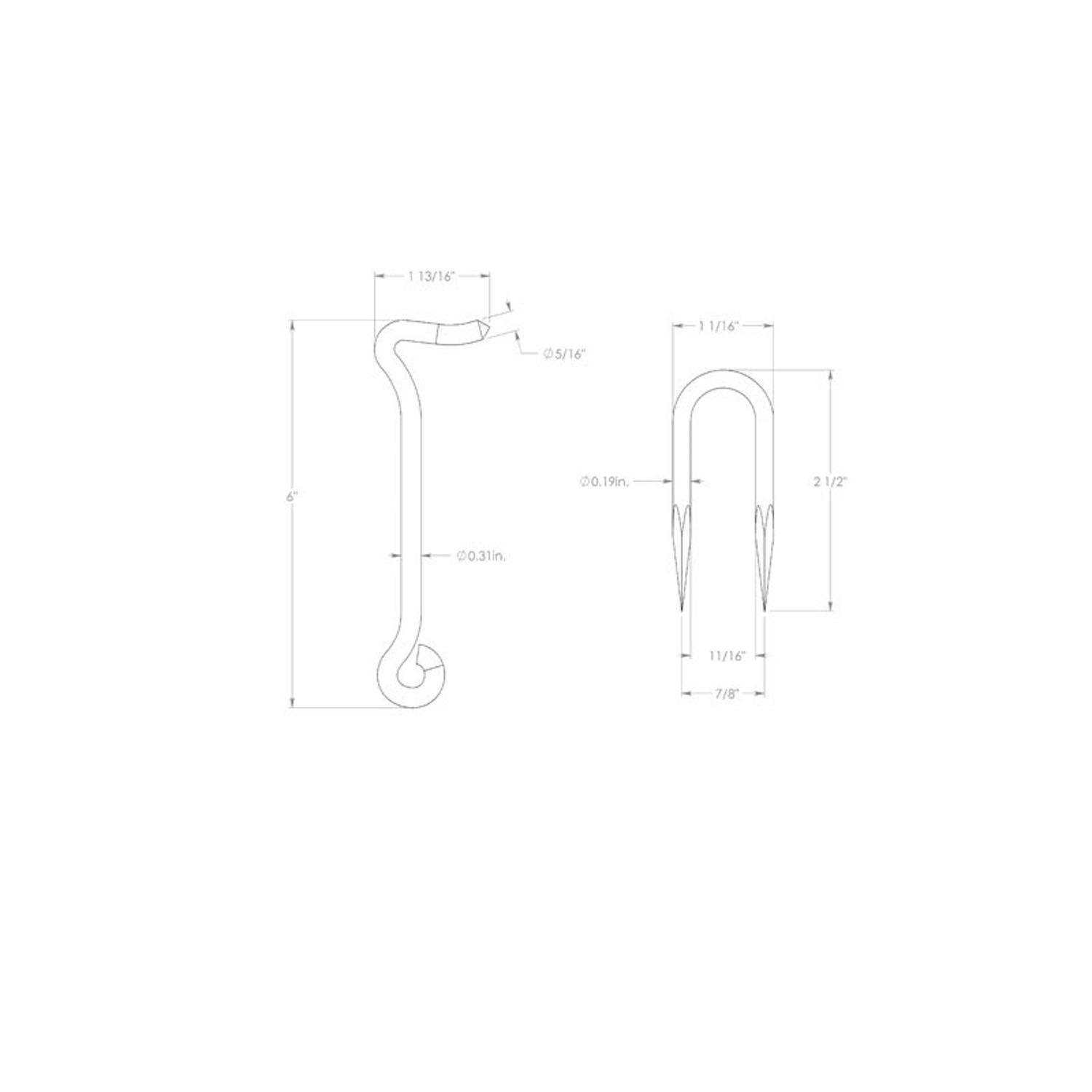 Ace 0.44 in. L Zinc Wire Staple Gate Hook 1 pk