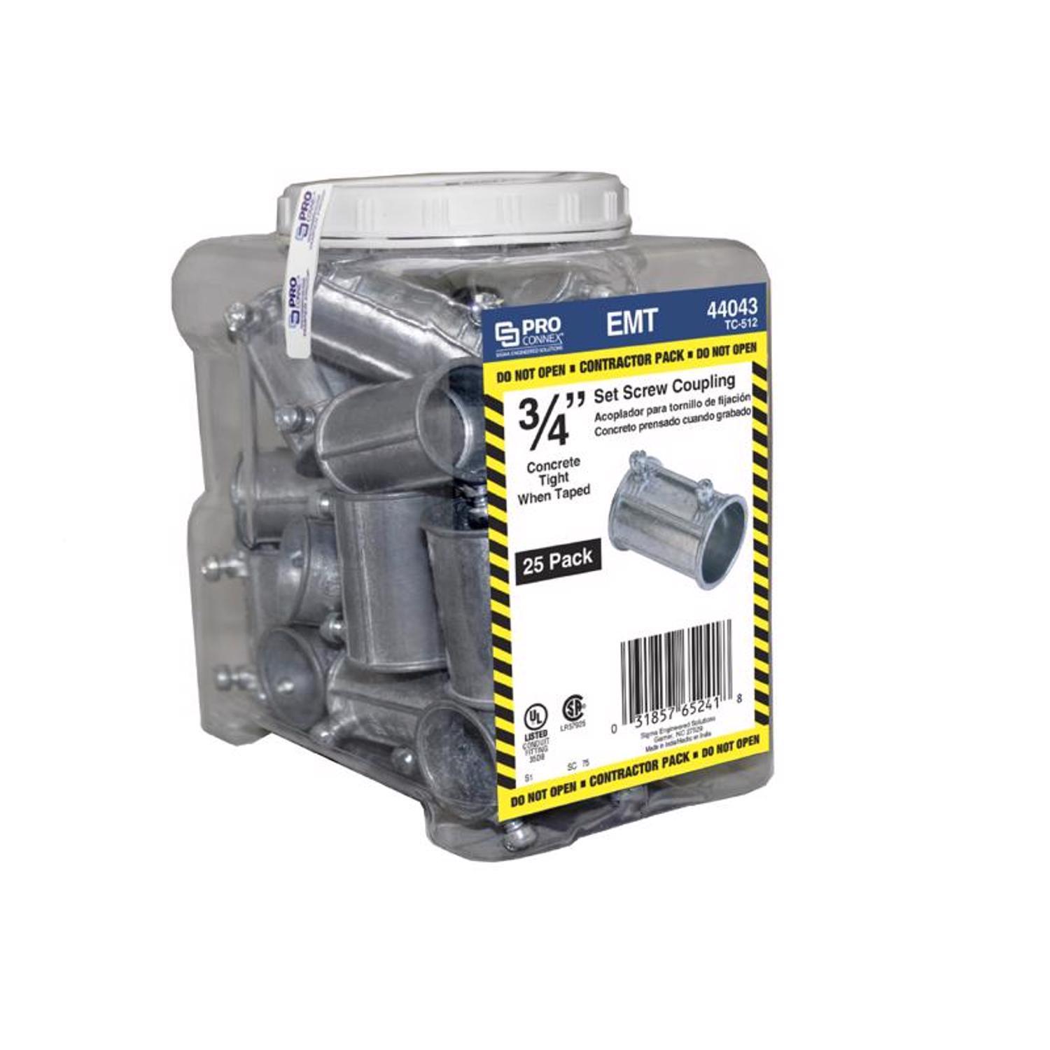 Sigma Engineered Solutions 3/4 in. D Die-Cast Zinc Set Screw Coupling For EMT 25 pk