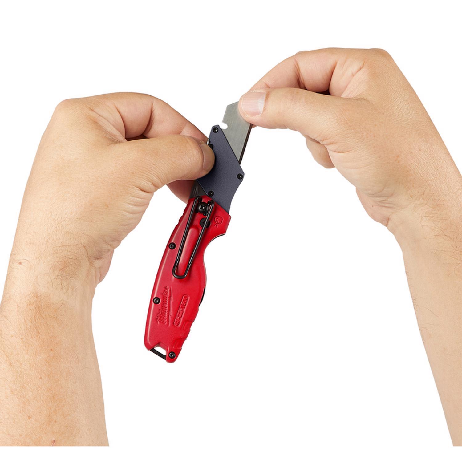 Milwaukee Fastback 6.15 in. Press and Flip Folding Compact Utility Knife Red 1 pc