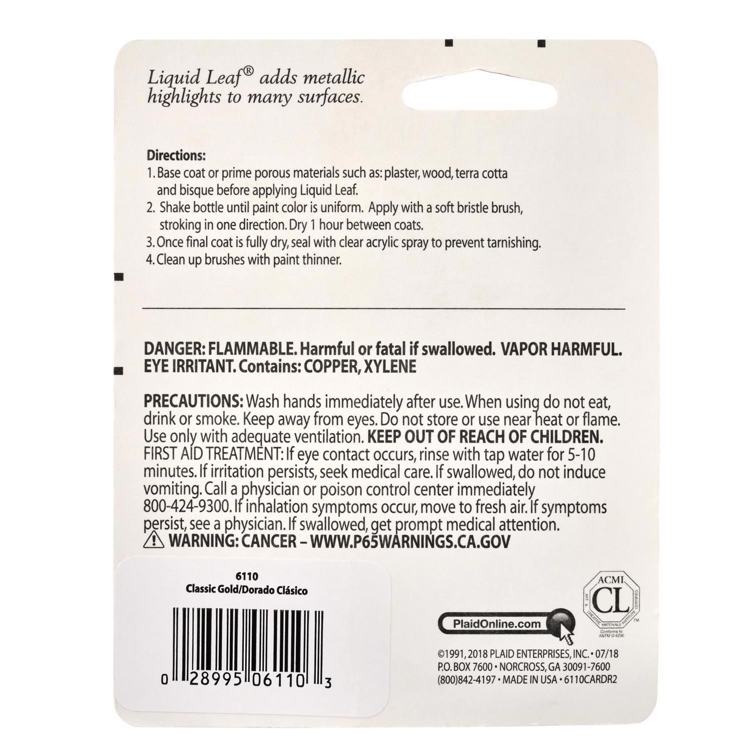 Plaid Metallic Classic Gold Glaze 0.8 oz