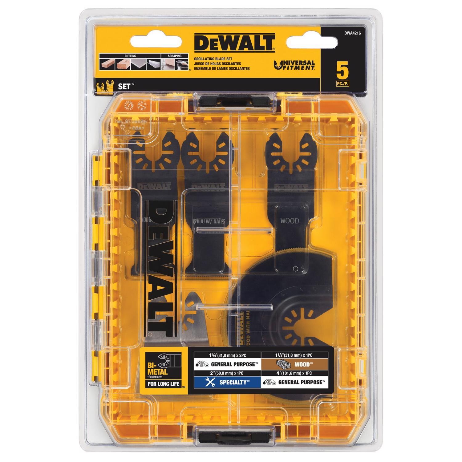 DEWALT Universal Fitment High Speed Steel Oscillating Accessory Kit 5 pc