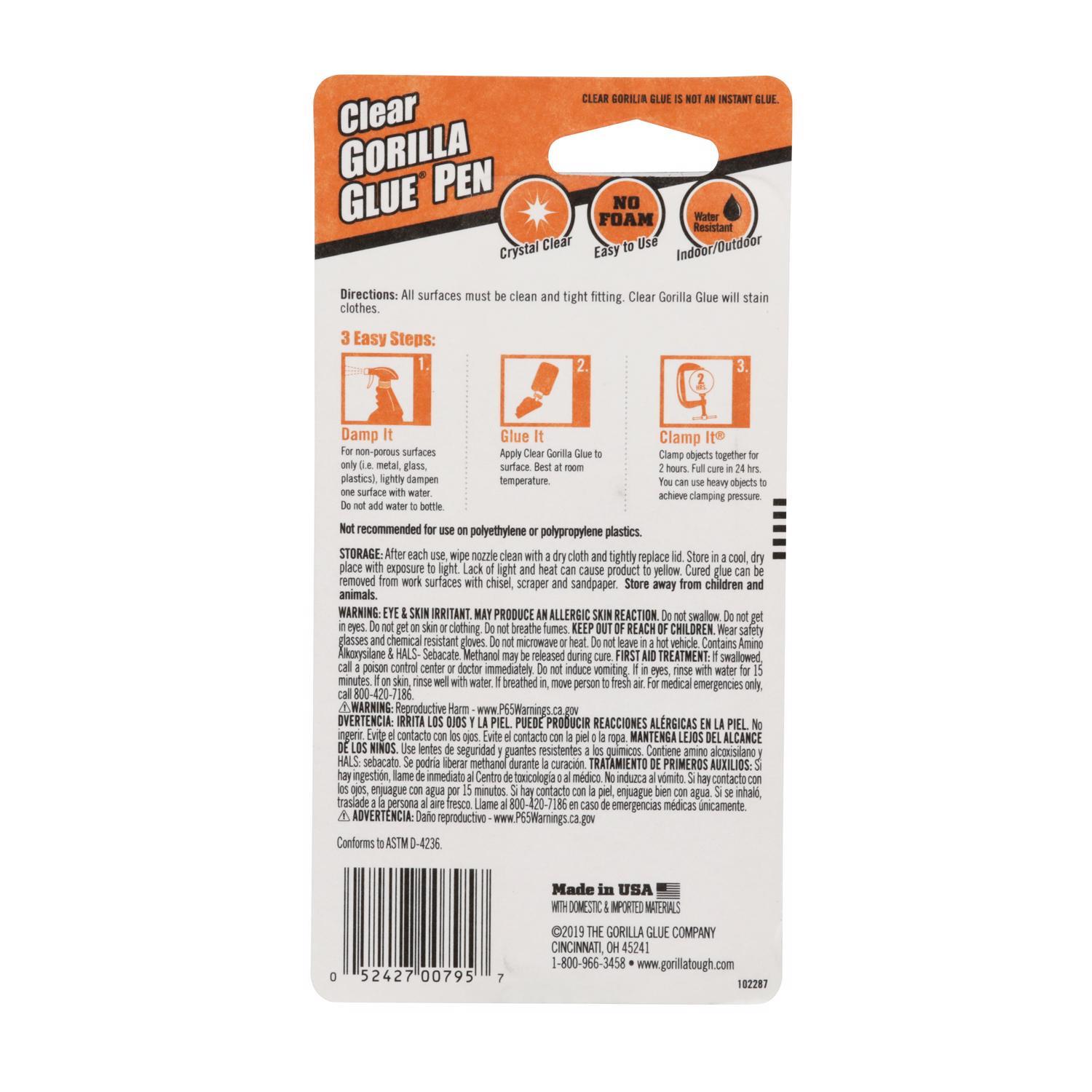 Gorilla Extra Strength Clear Glue Pen 0.75 oz
