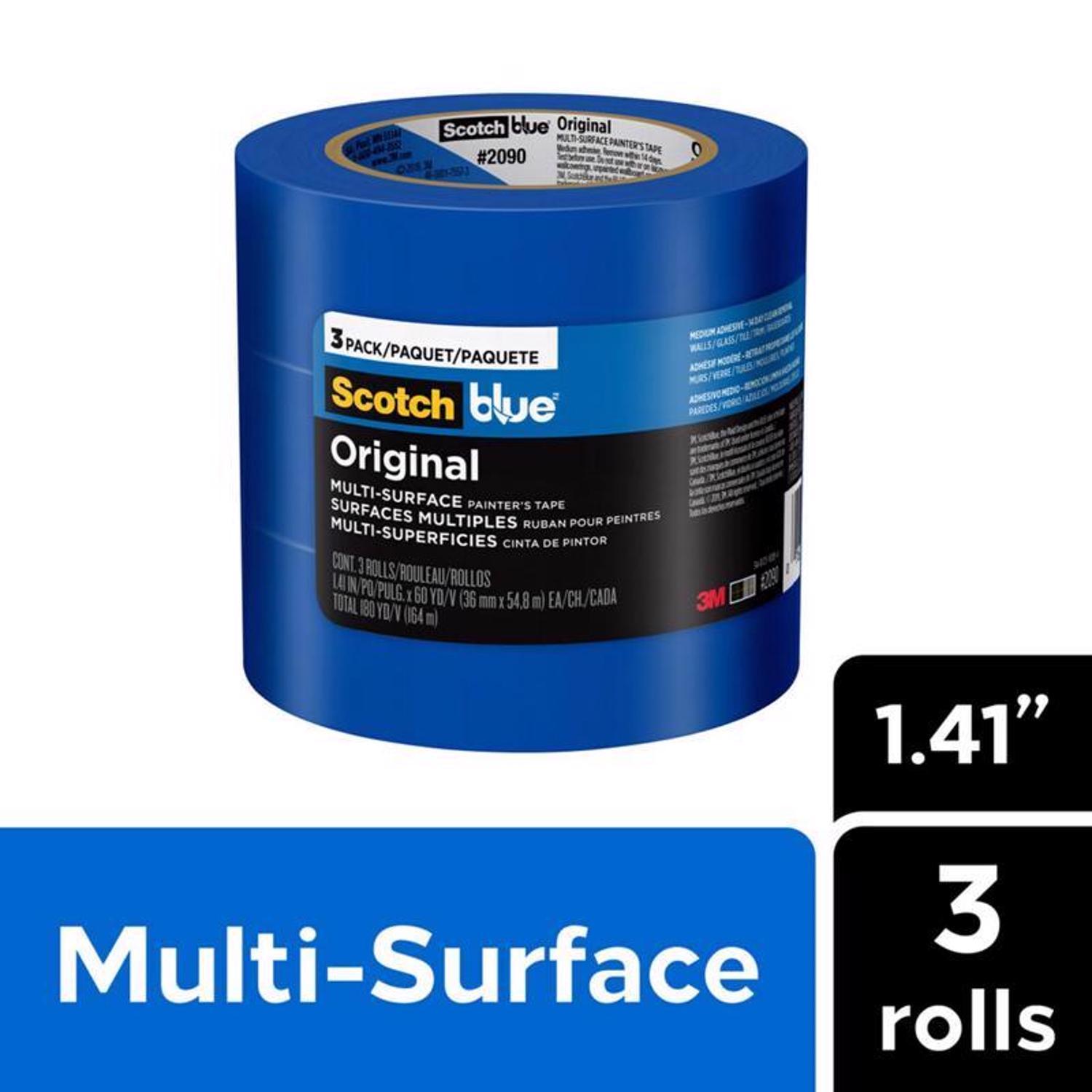ScotchBlue 1.41 in. W X 60 yd L Blue Medium Strength Original Painters Tape 3 pk