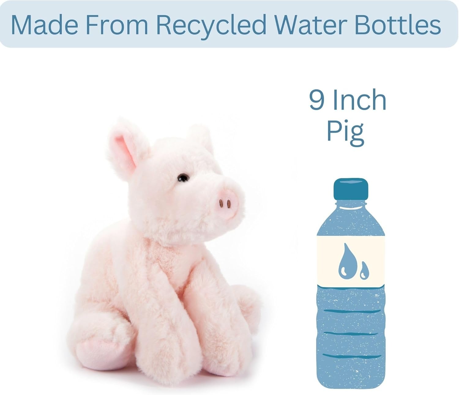 The Petting Zoo Floppy Pig Stuffed Animal Plushie 9 in.