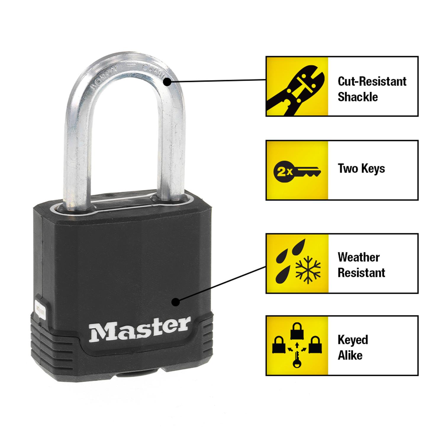 Master Lock Magnum 1-7/8 in. H X 1-3/16 in. W X 1-3/4 in. L Steel Ball Bearing Outdoor Padlock