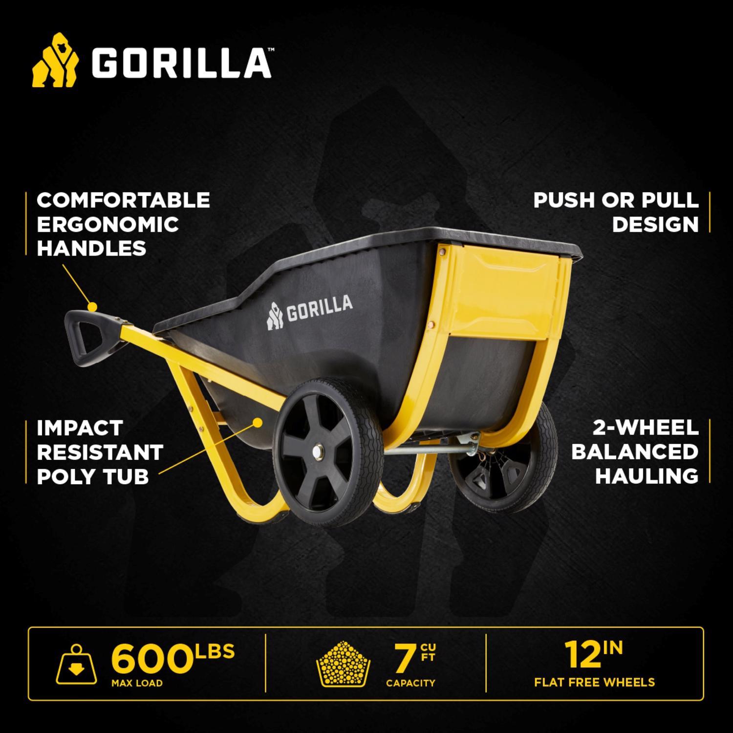 Gorilla Carts Poly Yard Cart 600 lb. cap.