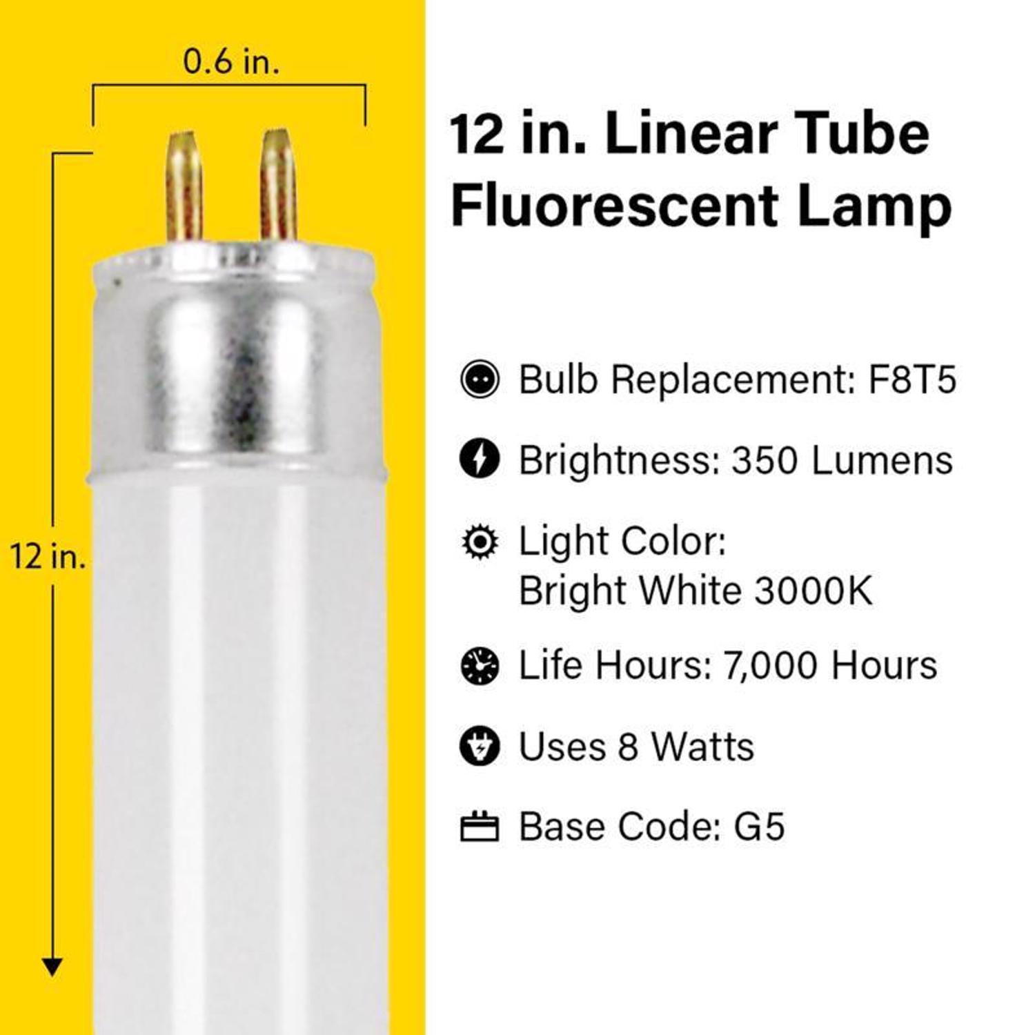 Feit Legacy Bulbs 8 W T5 0.6 in. D X 12 in. L Fluorescent Bulb Bright White Linear 3000 K 1 pk