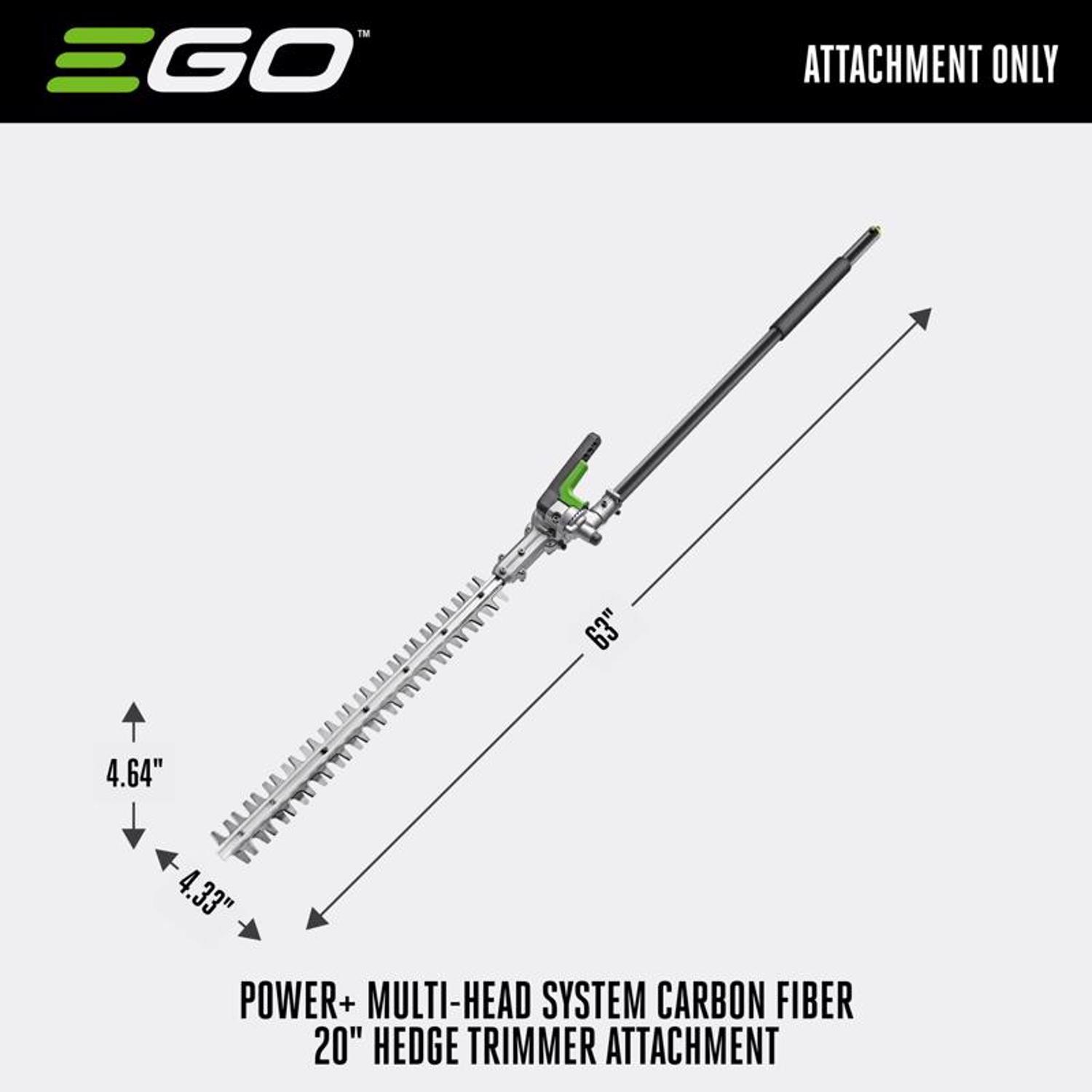 EGO Power+ Multi-Head System Carbon Fiber HTA2020 20 in. 56 V Battery Hedge Trimmer Attachment Tool