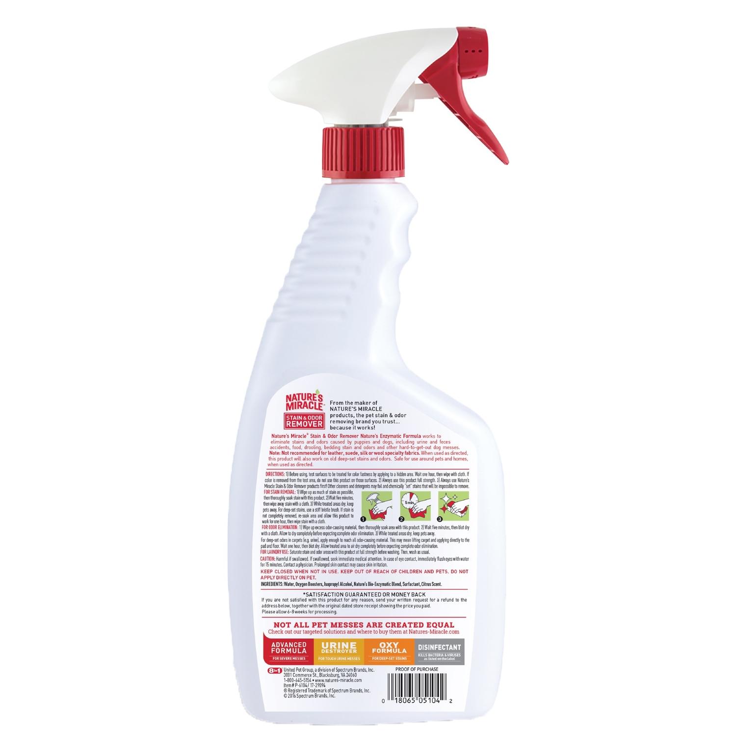 Nature's Miracle Dog Liquid Enzyme Stain And Odor Remover 24 oz