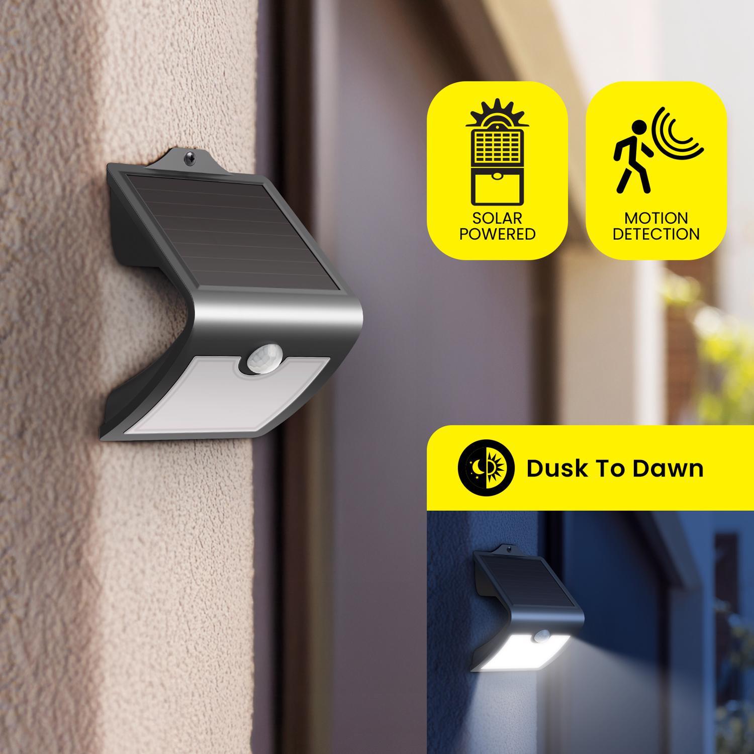 Feit LED Motion-Sensing Solar Powered LED Black Security Floodlight
