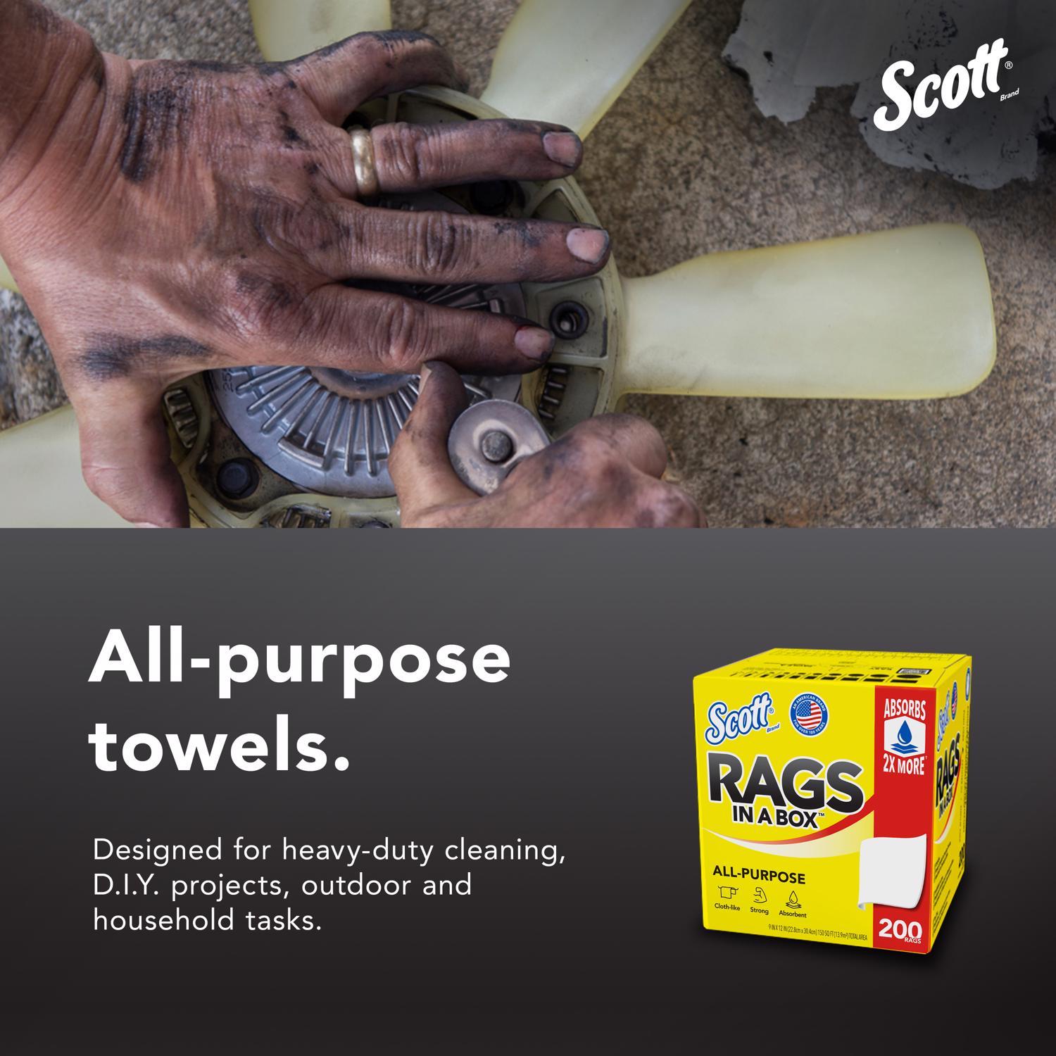 Scott Paper Rags 12 in. W X 10 in. L 200 pc