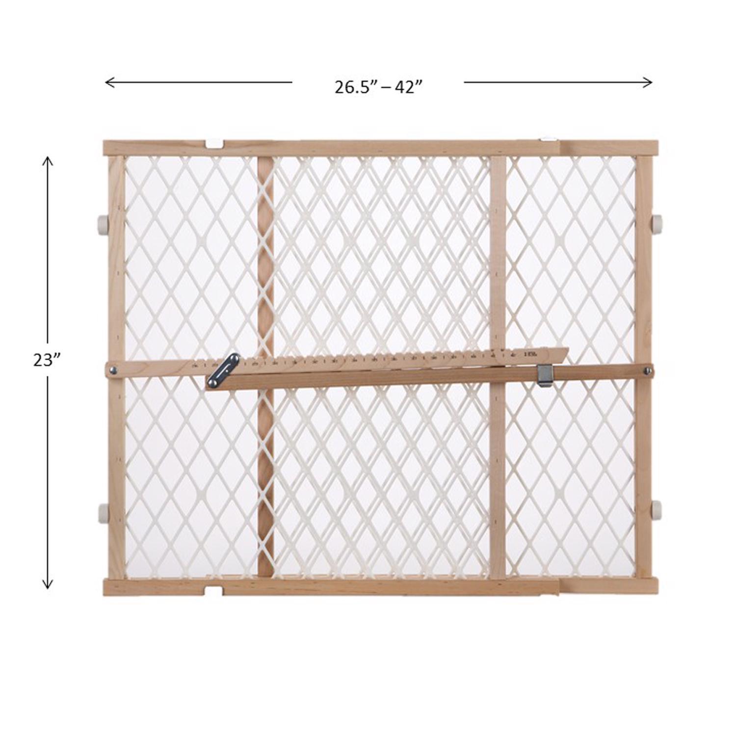 North States Brown 23 in. H X 26-42 in. W Wood Wire Mesh Gate