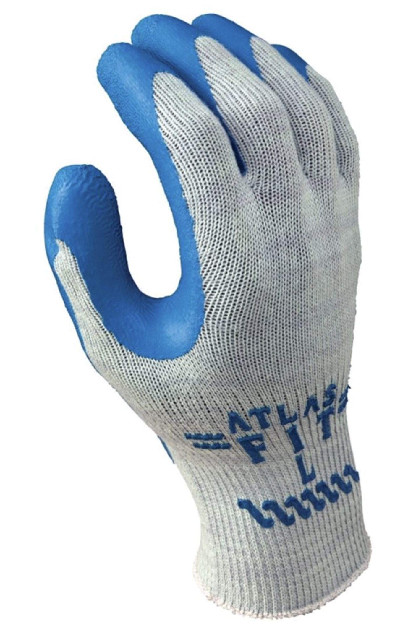 Showa 300M-08.RT Gloves, M, Knit Wrist Cuff, Natural Rubber Coating, Blue/Light Gray