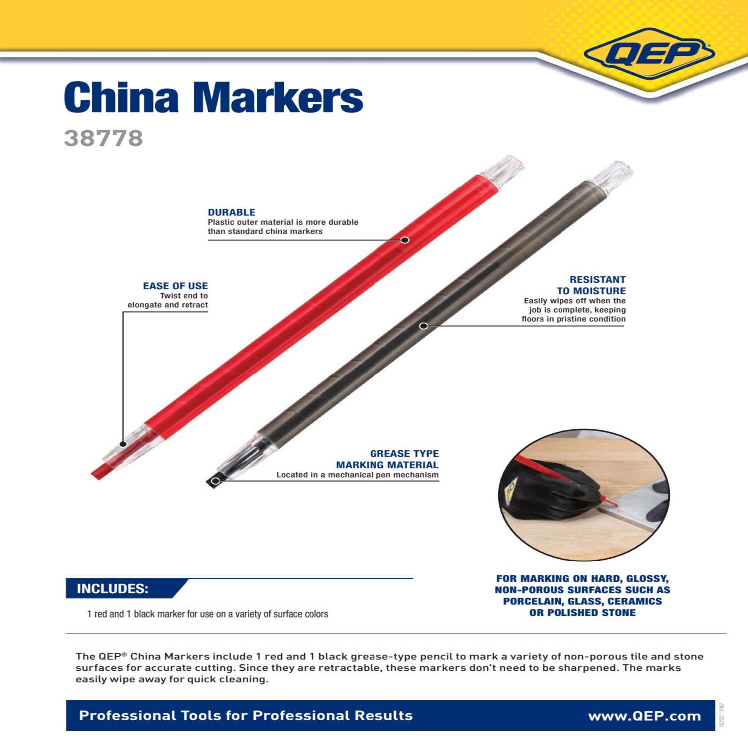 QEP.35 in. L China Marker Black/Red 2 pc