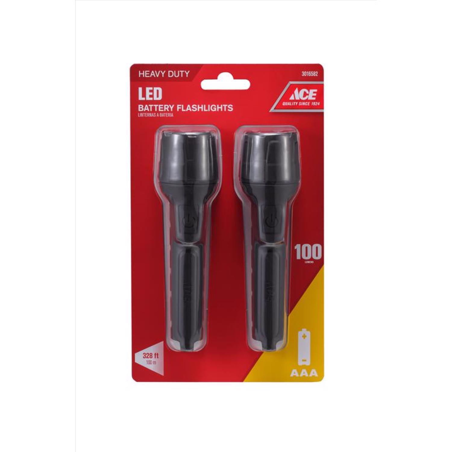 Ace 100 lm Black LED Flashlight AAA Battery