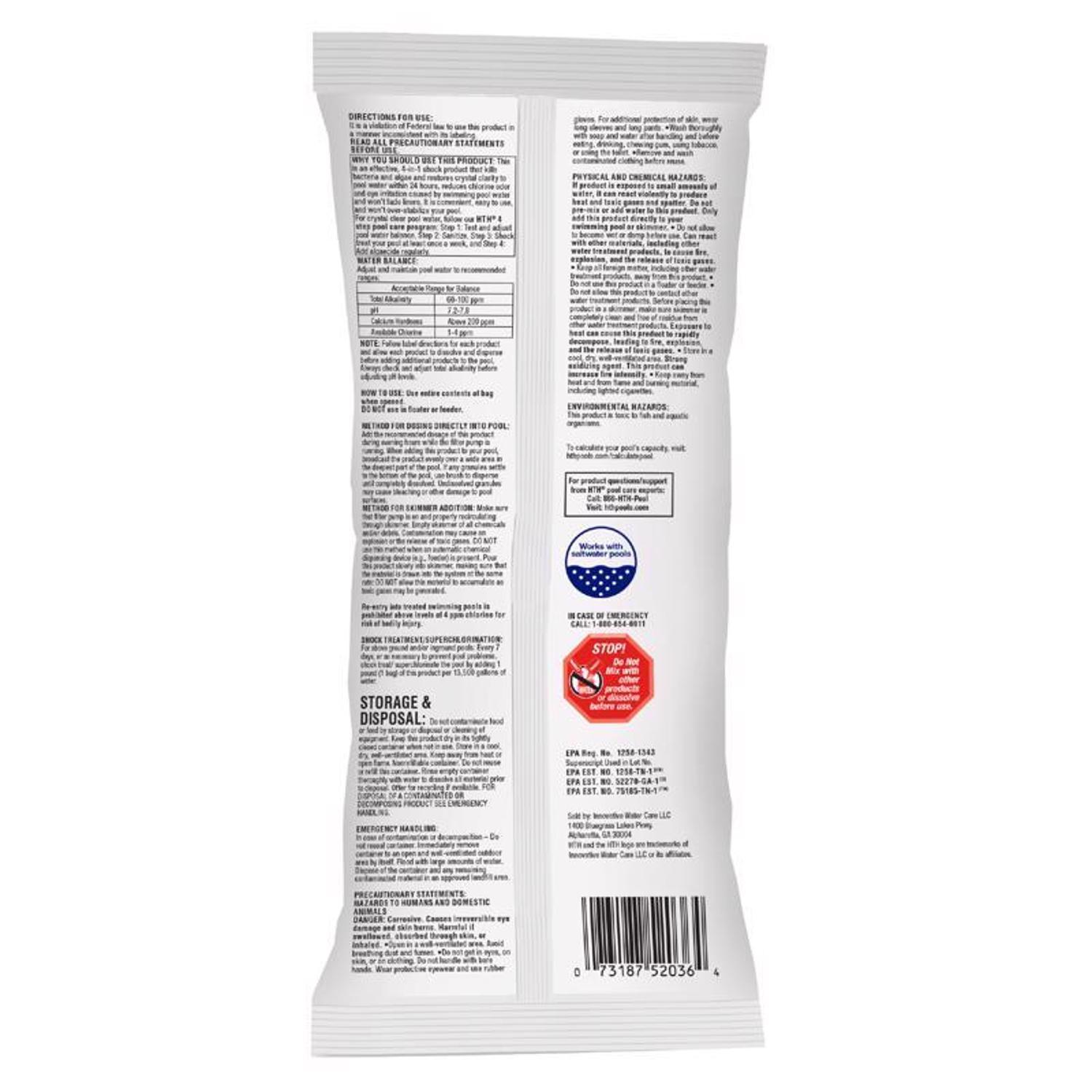 HTH Pool Care Granule Shock Treatment 13.3 oz