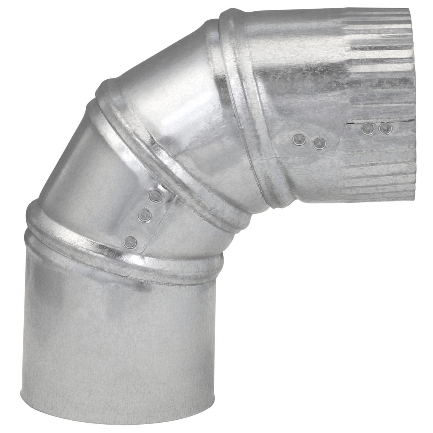 Imperial 3 in. D X 3 in. D Adjustable 90 deg Galvanized Steel Furnace Pipe Elbow