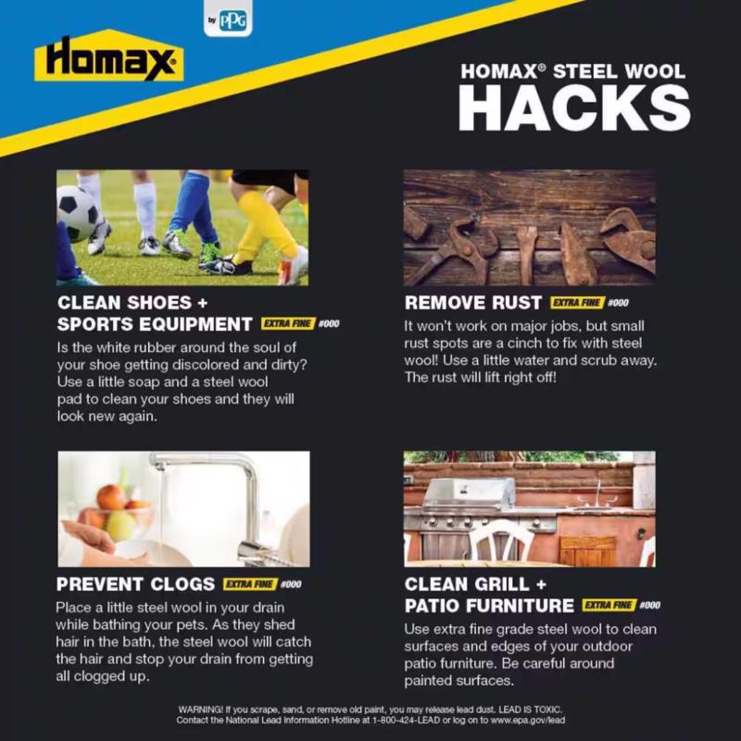 Rhodes American 4 Grade Extra Coarse Steel Wool Pad 12 pk