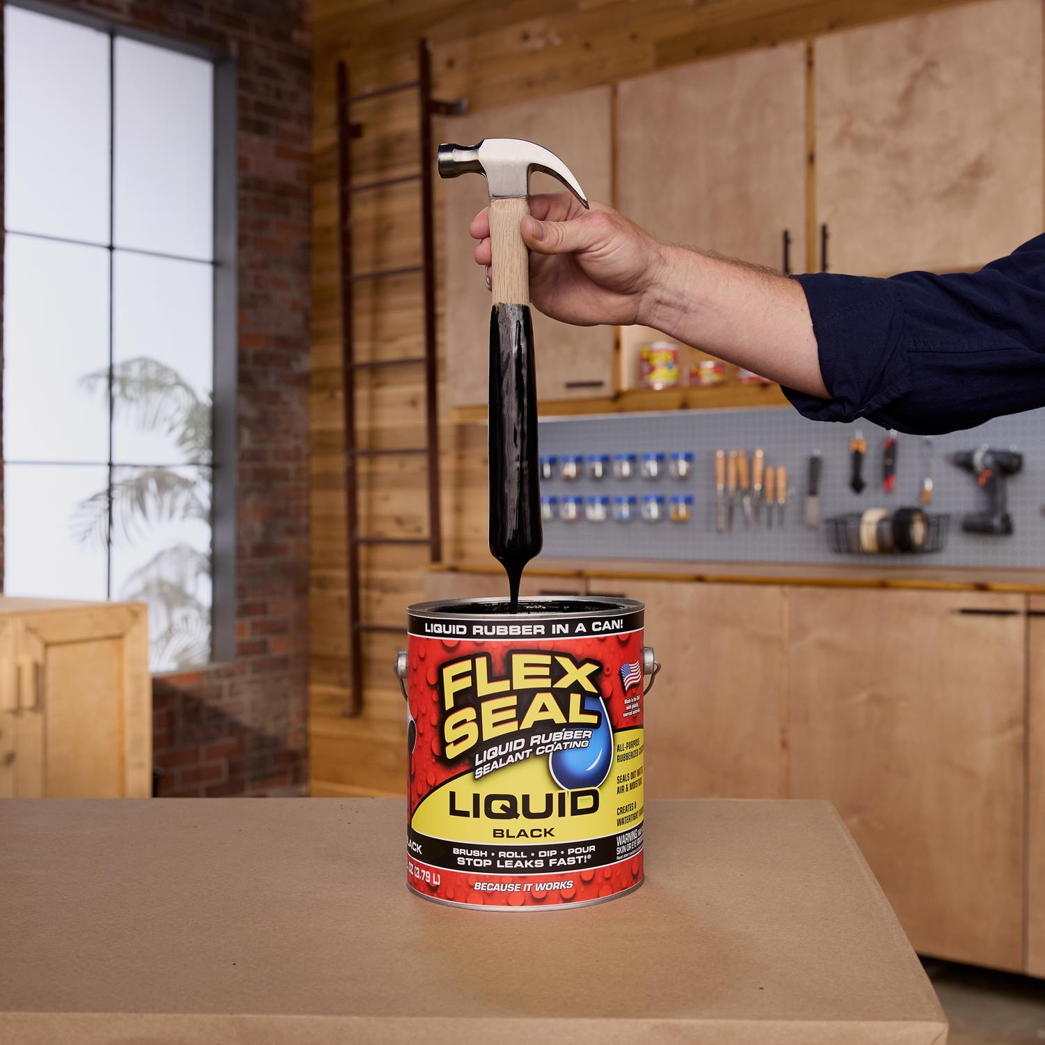 Flex Seal Family of Products Flex Seal Black Liquid Rubber Sealant Coating 128 fl. oz.