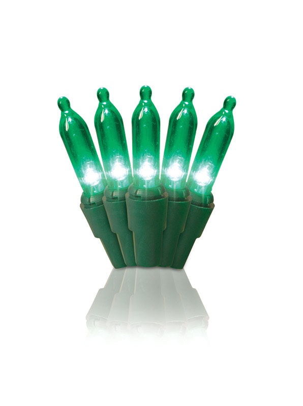 Celebrations Traditional LED Mini Mini Light Set Green 12.25 ft. 50 lights