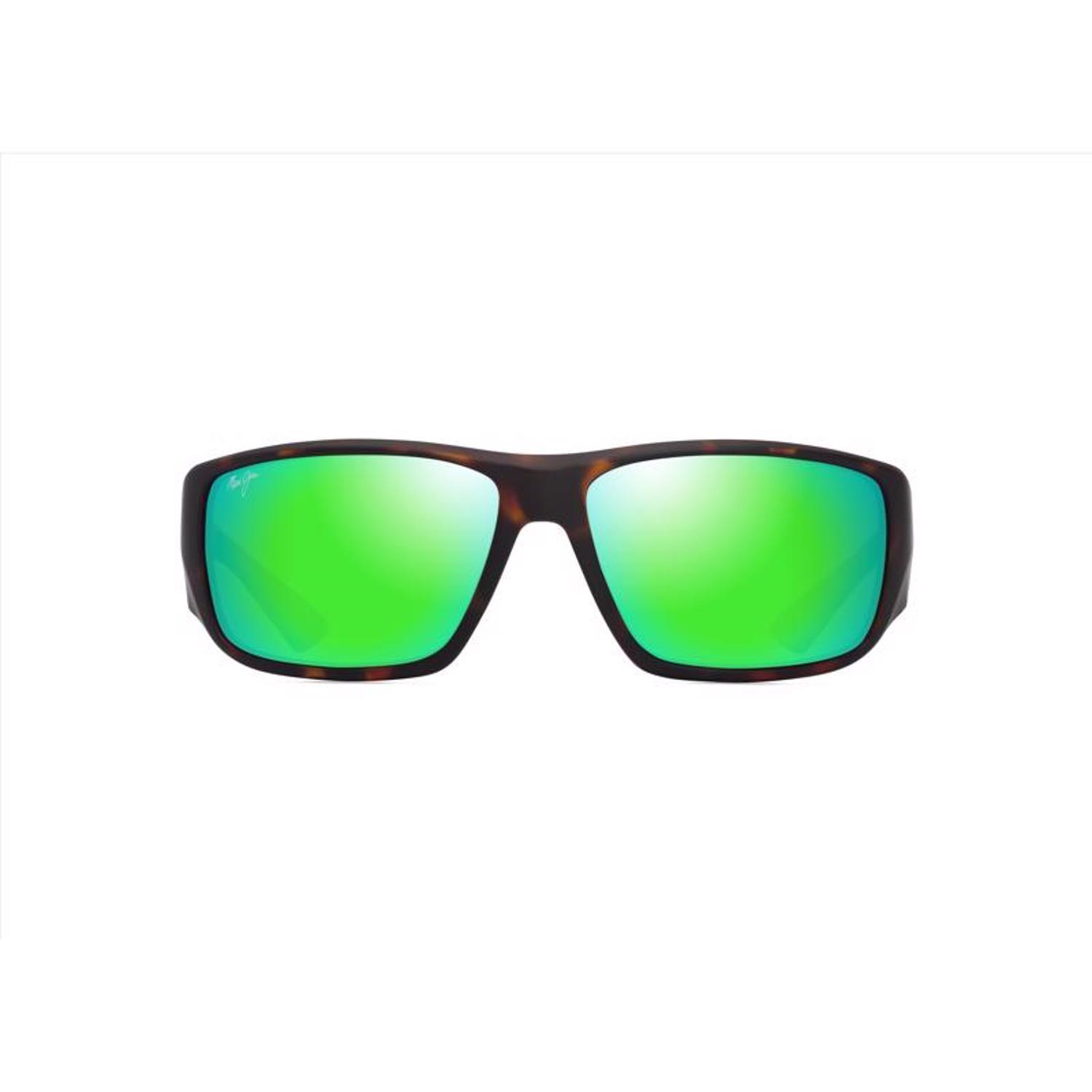 Maui Jim Keha AF Sunglasses Men's Matte Dark Havana Frame Maui Green Lens Polarized