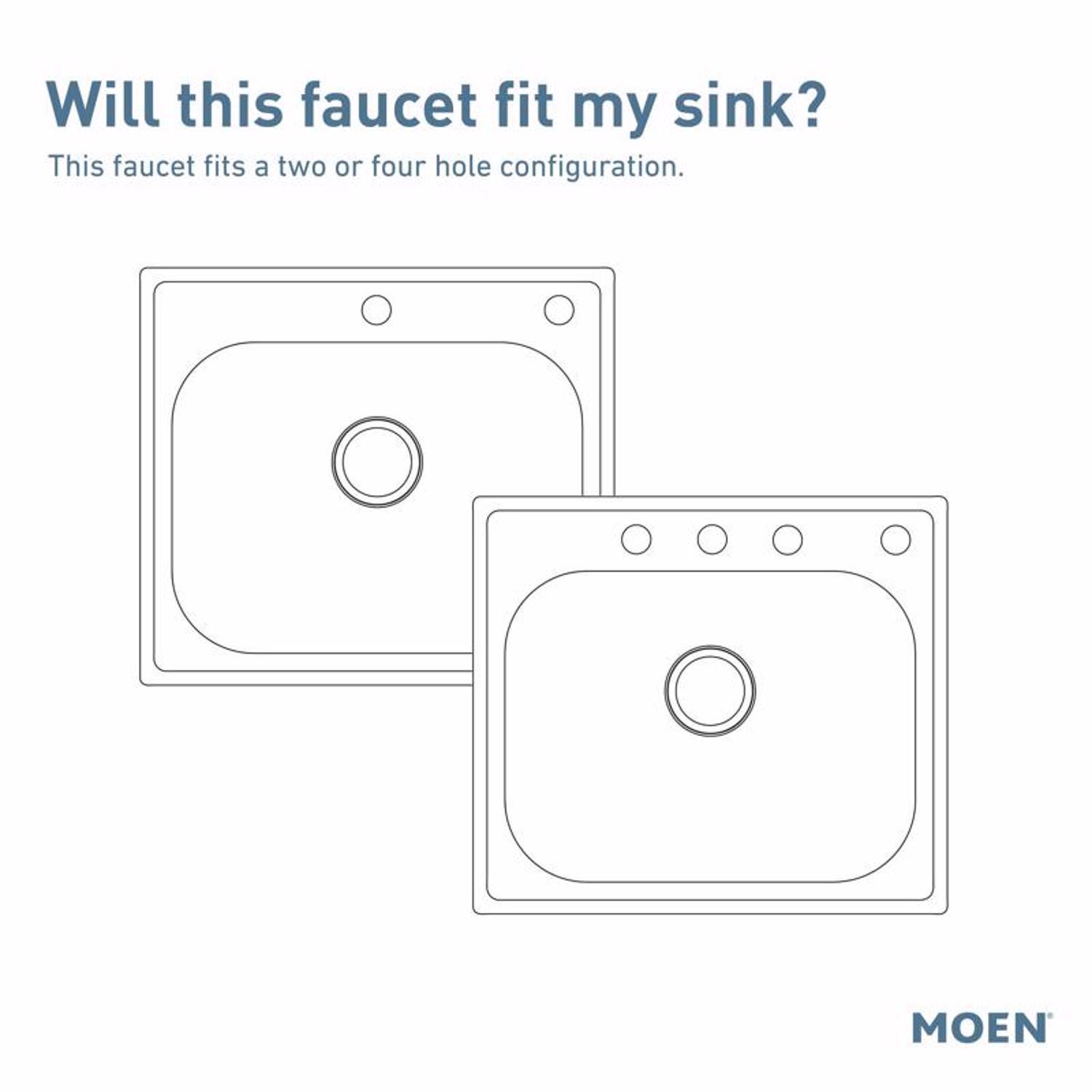 Moen Torrance One Handle Chrome Kitchen Faucet Side Sprayer Included