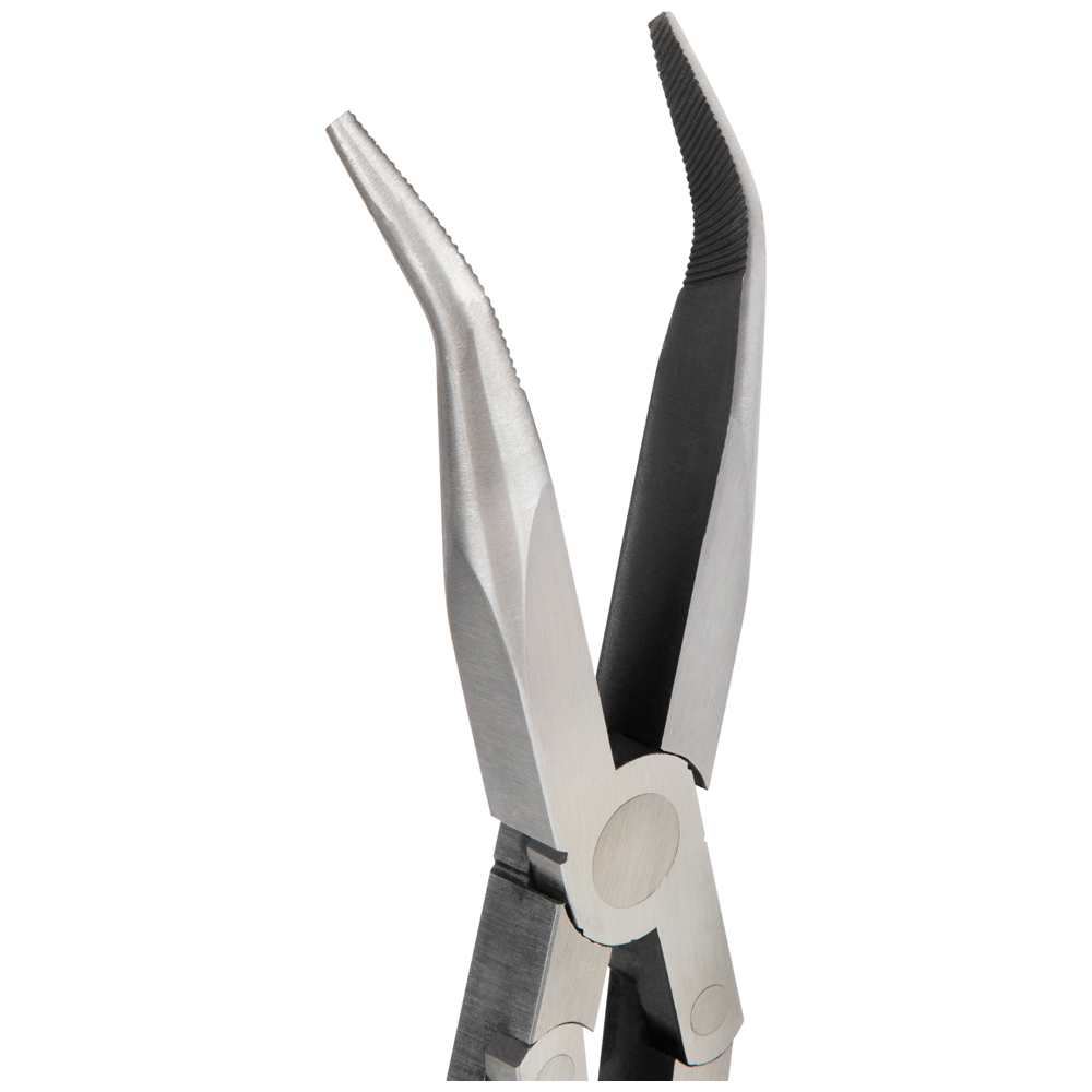 Klein Pliers, Long Reach Needle Nose Pliers, Bent Nose, 13-in.