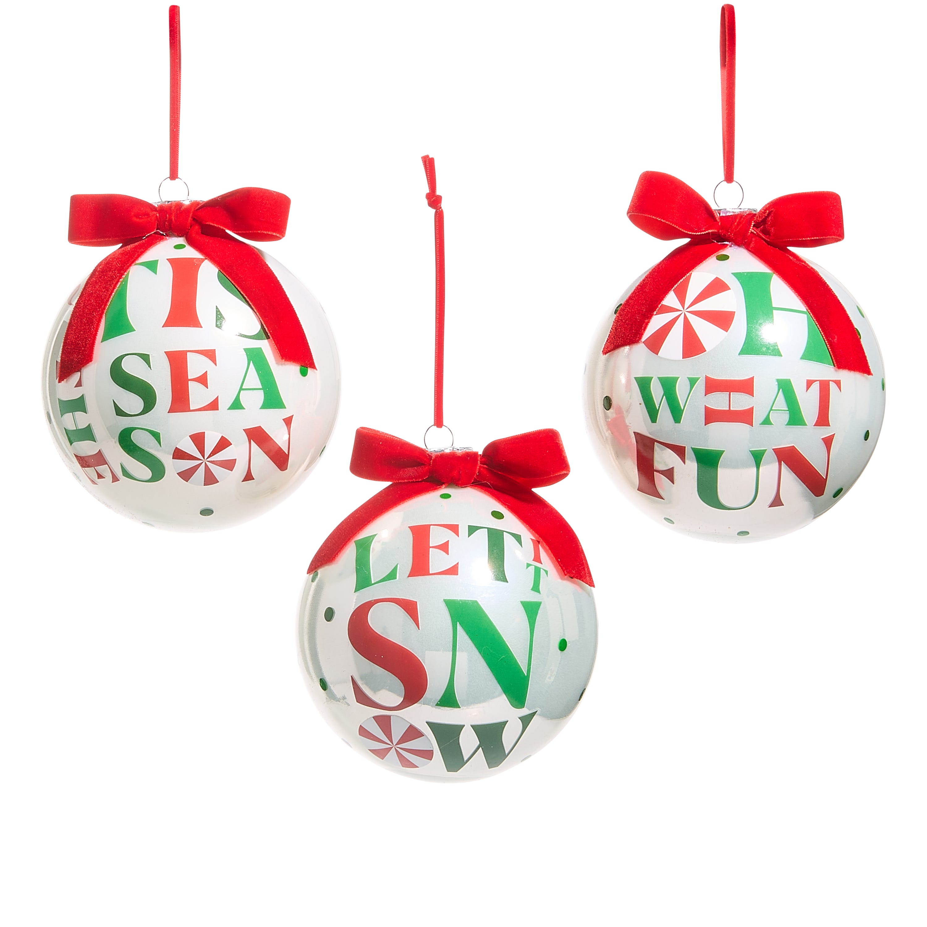 Raz Imports 5 in. Peppermint Merrymaking Ball Ornament