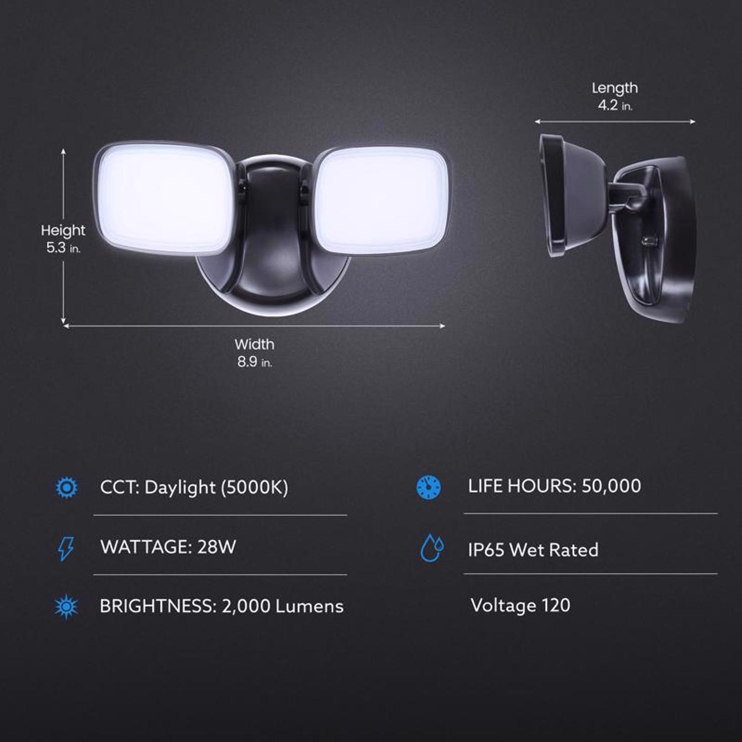 Feit LED Switch Hardwired LED Bronze Security Floodlight