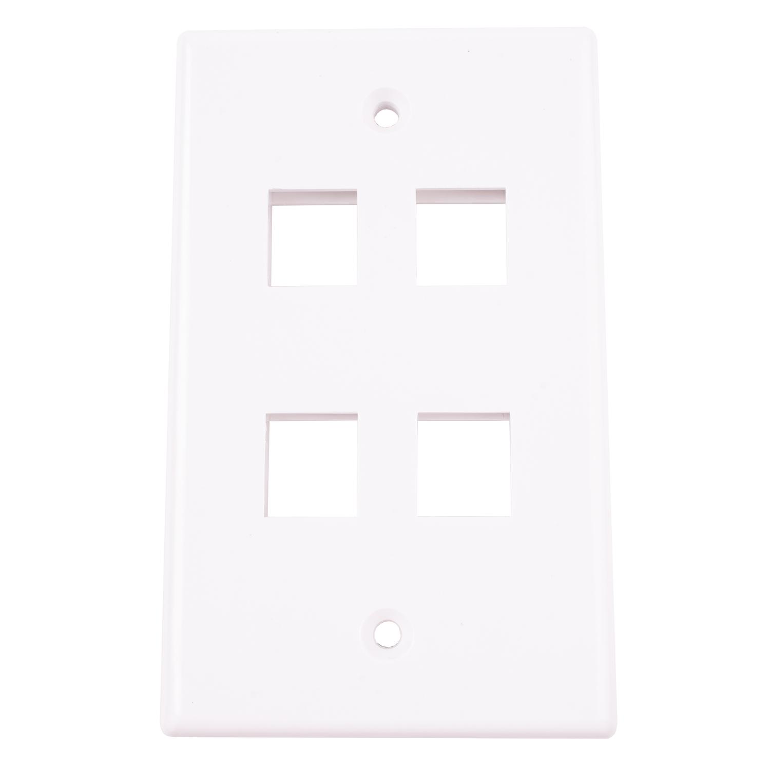 Monster Just Hook It Up White 4 gang Plastic Keystone Wall Plate 1 pk