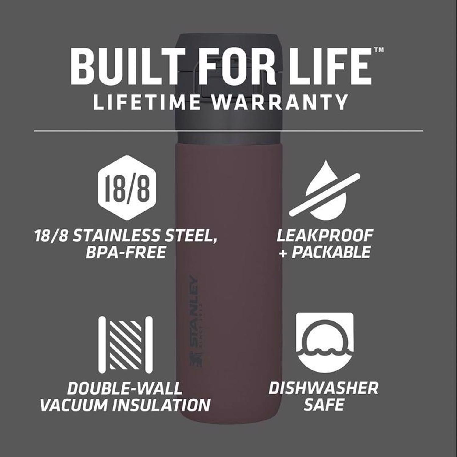 Stanley The Quick Flip 24 oz Rose Quartz BPA Free Double Wall Vacuum Insulation Insulated Bottle
